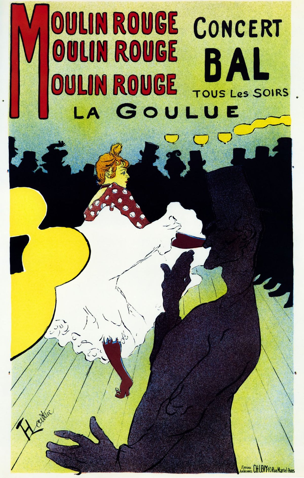 Moulin Rouge: La Goulue – Henri de Toulouse-Lautrec, 1891, framed