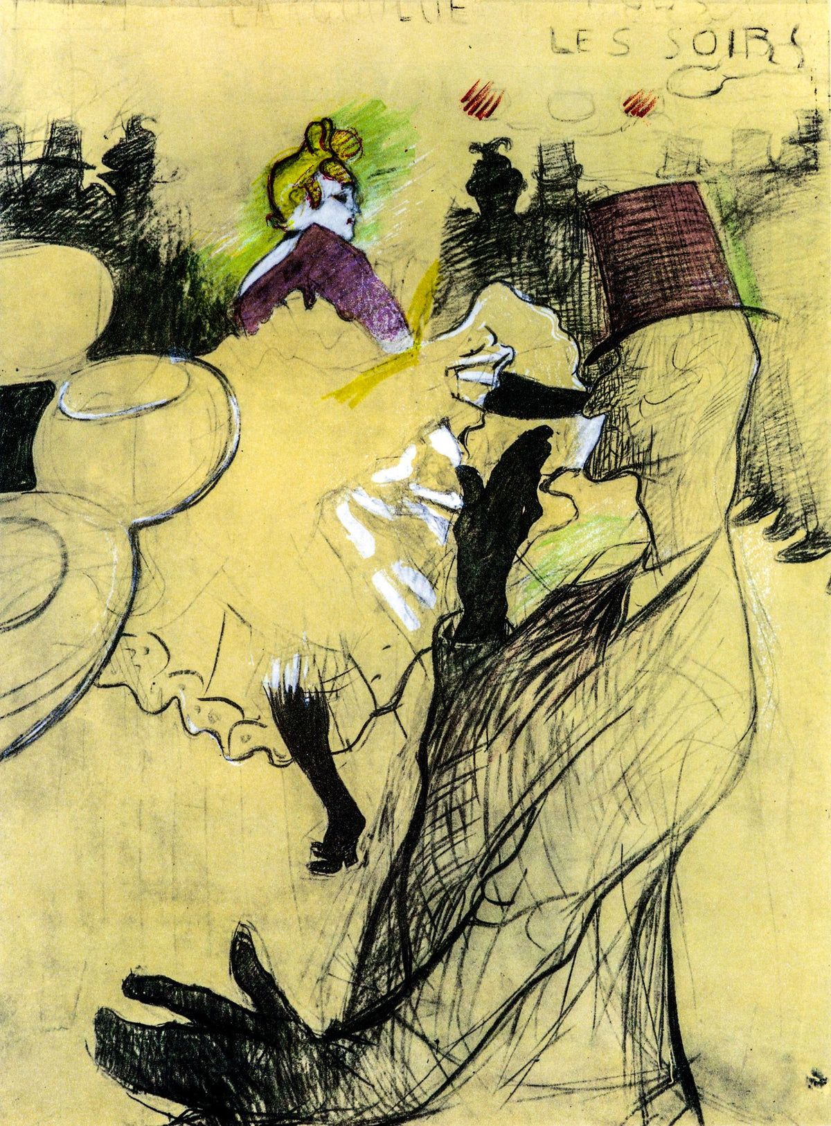 Moulin Rouge, Preliminary Sketch – Henri de Toulouse-Lautrec, 1891, framed