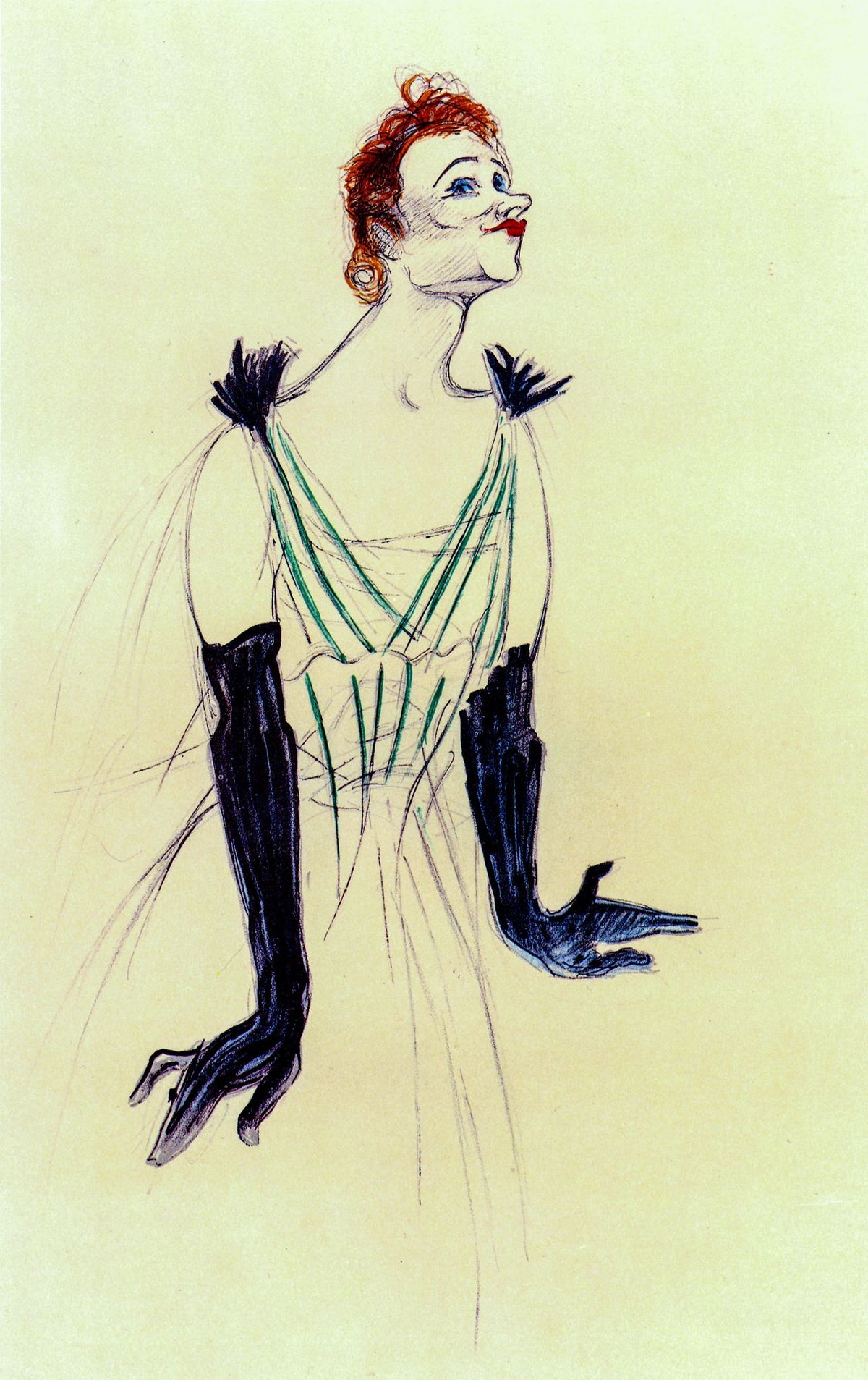 Yvette Guilbert – Henri de Toulouse-Lautrec, 1894, framed