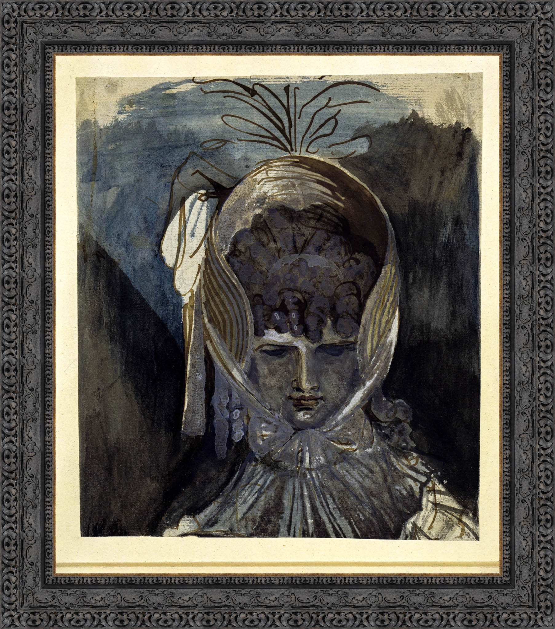 Bust Portrait Of A Woman With Bonnet – Henry Fuseli, c. 1790s - Canvas Classics