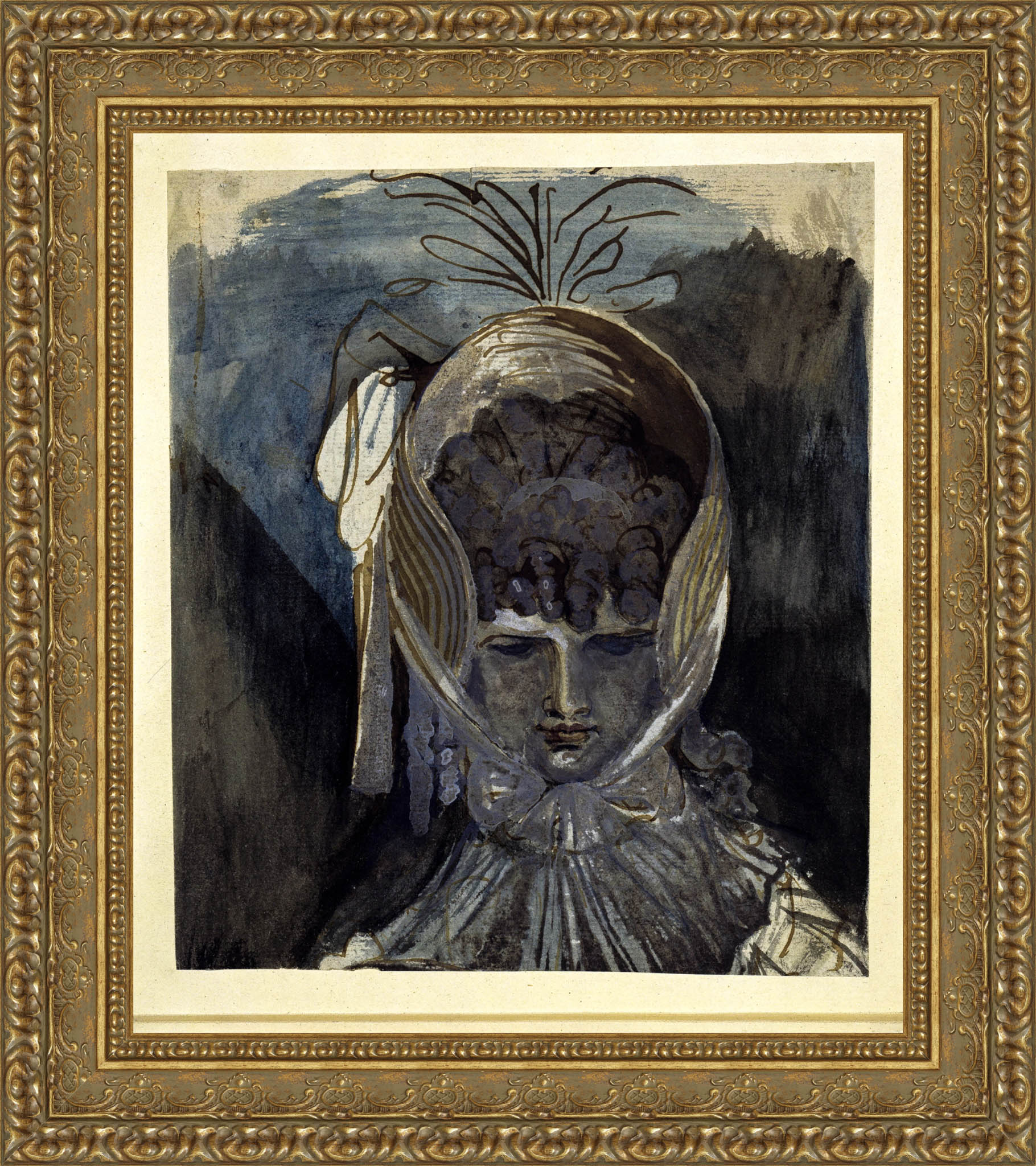 Bust Portrait Of A Woman With Bonnet – Henry Fuseli, c. 1790s - Canvas Classics