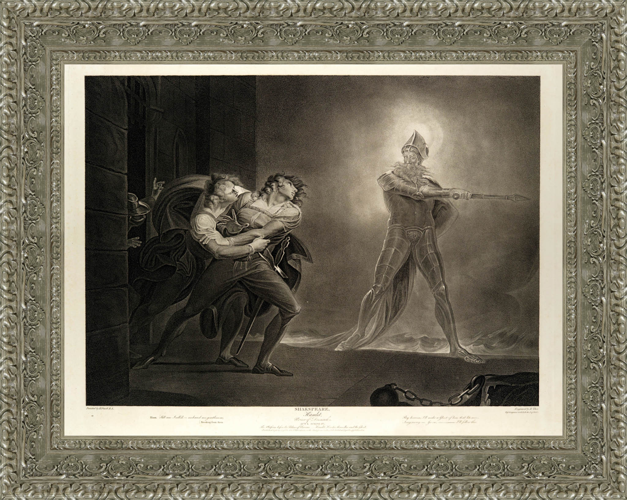 Hamlet, Horatio, Marcellus and the Ghost by Henry Fuseli — Framed Giclee Canvas Print | Canvas Classics
