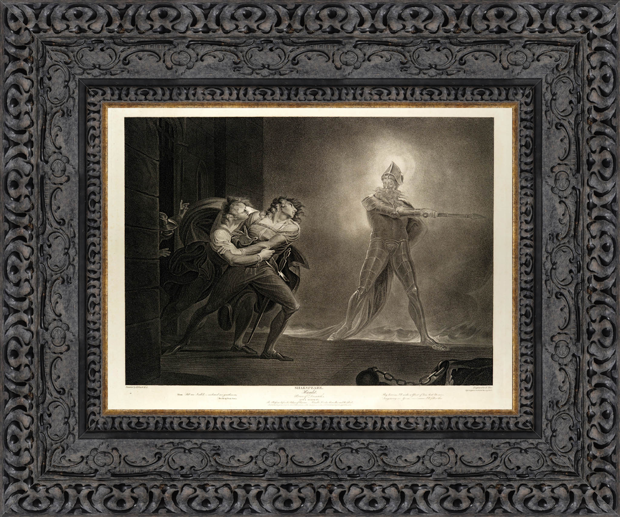 Hamlet, Horatio, Marcellus and the Ghost by Henry Fuseli — Framed Giclee Canvas Print | Canvas Classics