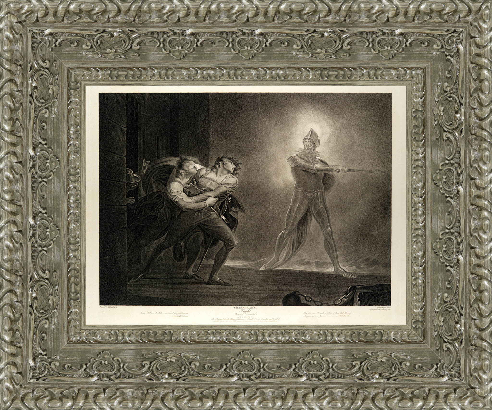 Hamlet, Horatio, Marcellus and the Ghost by Henry Fuseli — Framed Giclee Canvas Print | Canvas Classics