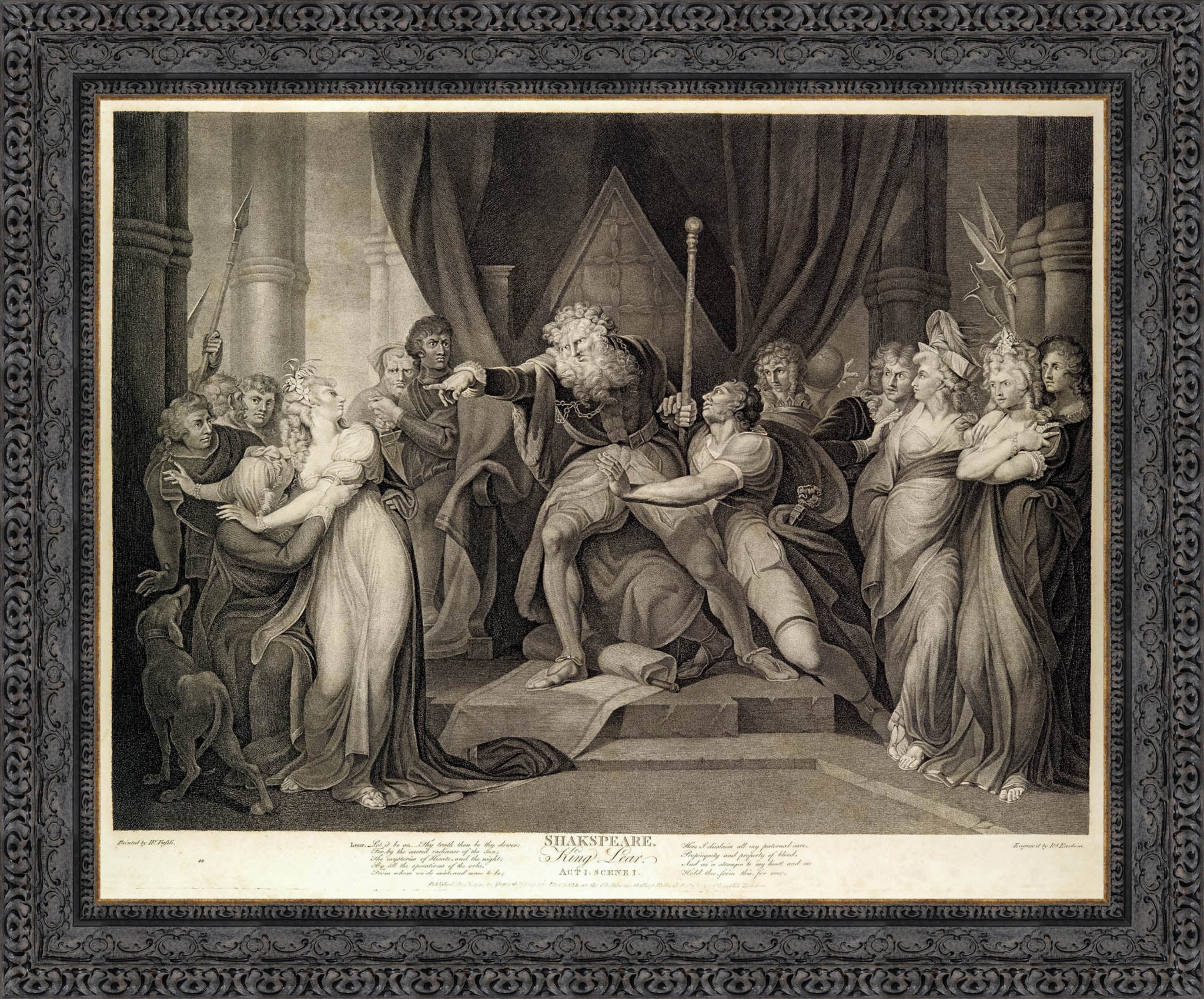 King Lear Casting Out His Daughter Cordelia by Henry Fuseli — Framed Giclee Canvas Print | Canvas Classics