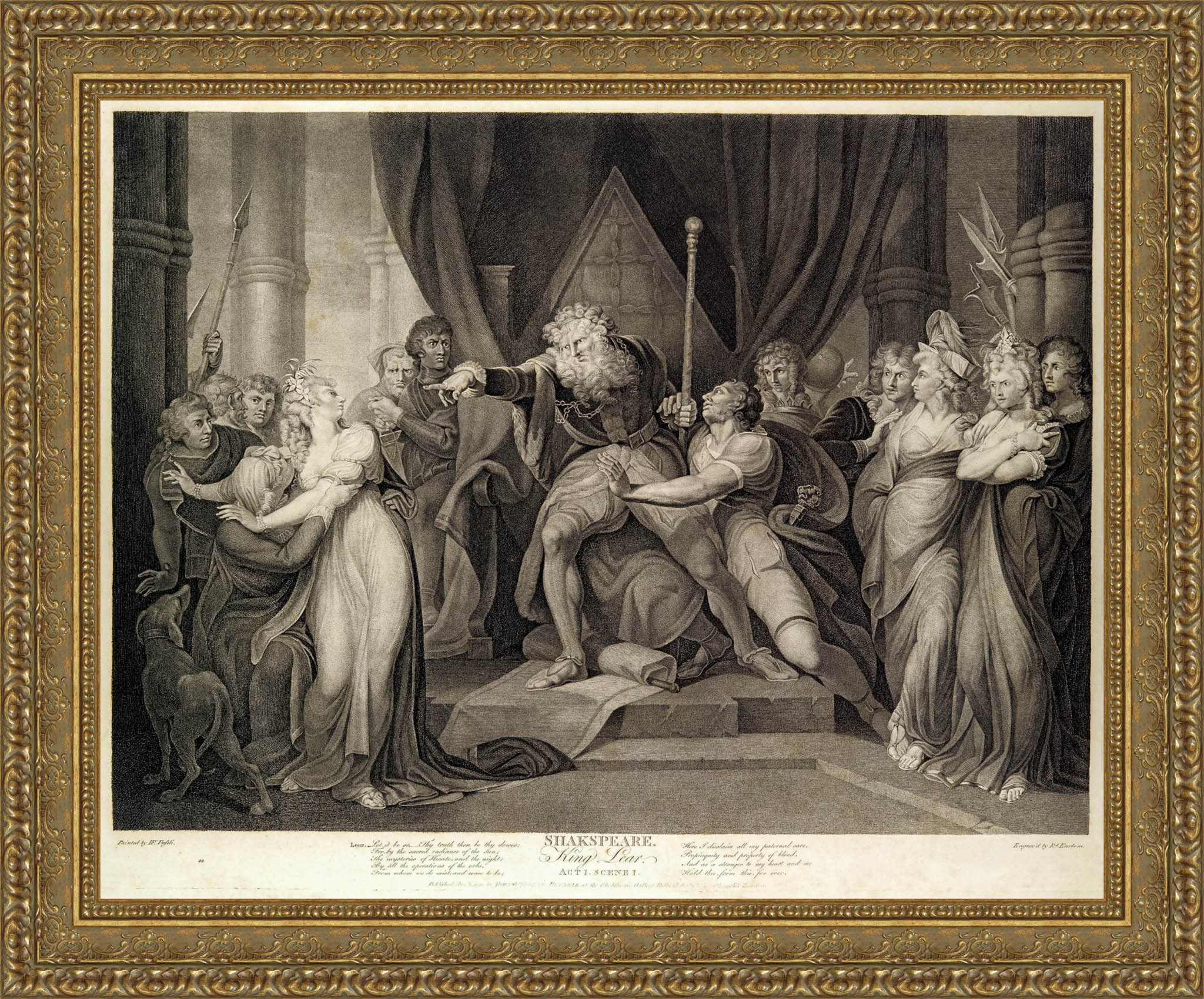 King Lear Casting Out His Daughter Cordelia by Henry Fuseli — Framed Giclee Canvas Print | Canvas Classics