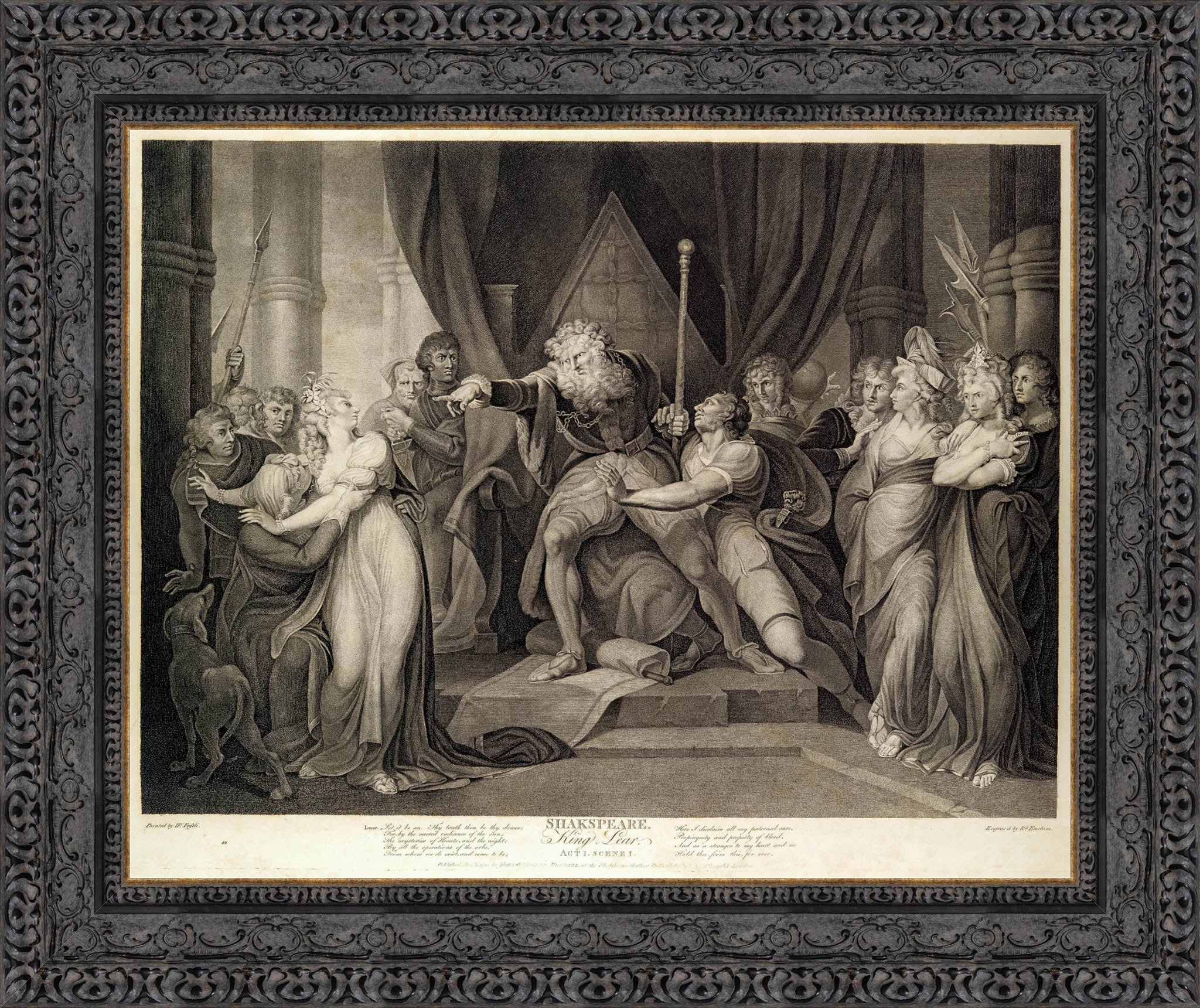 King Lear Casting Out His Daughter Cordelia by Henry Fuseli — Framed Giclee Canvas Print | Canvas Classics