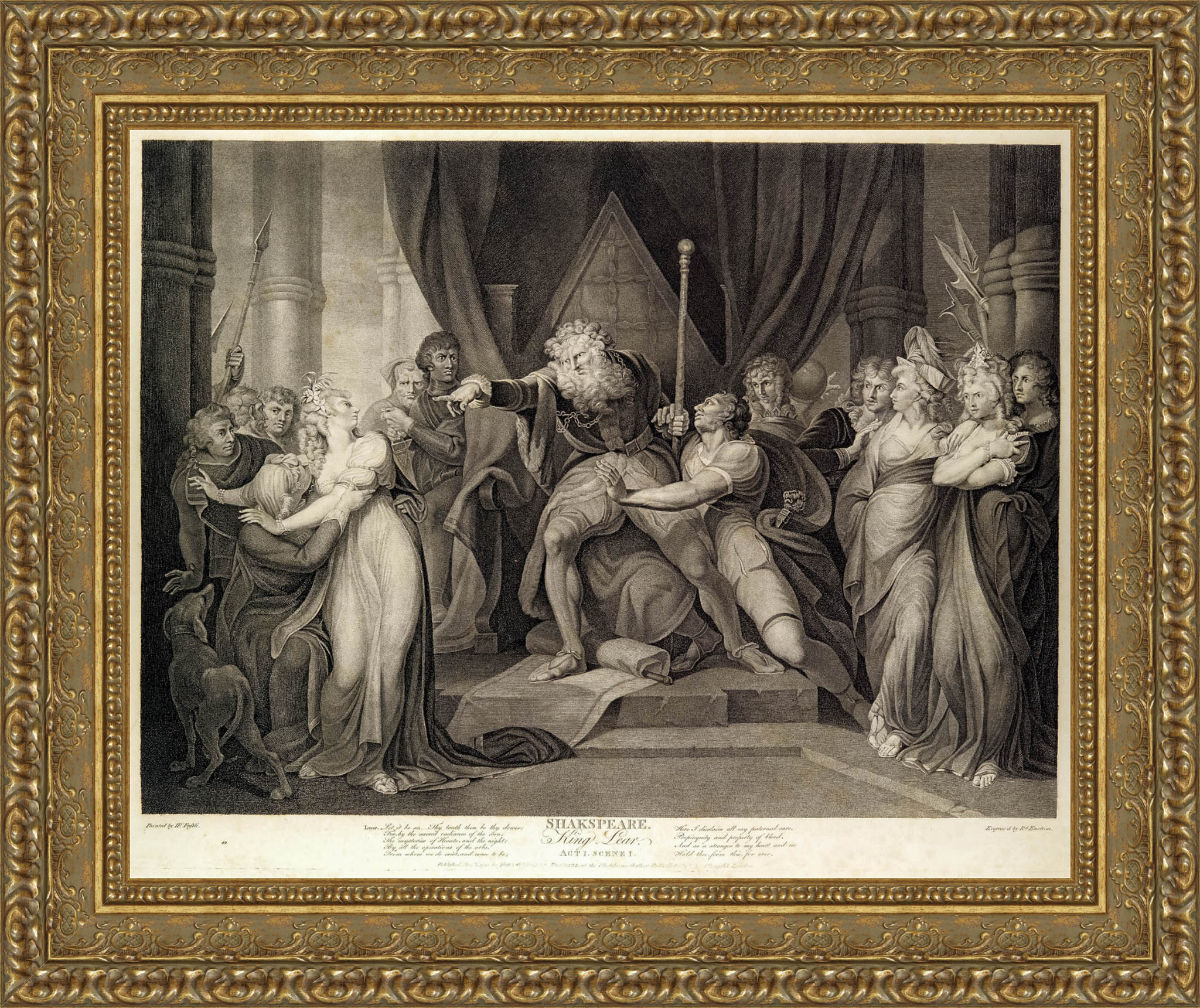 King Lear Casting Out His Daughter Cordelia by Henry Fuseli — Framed Giclee Canvas Print | Canvas Classics