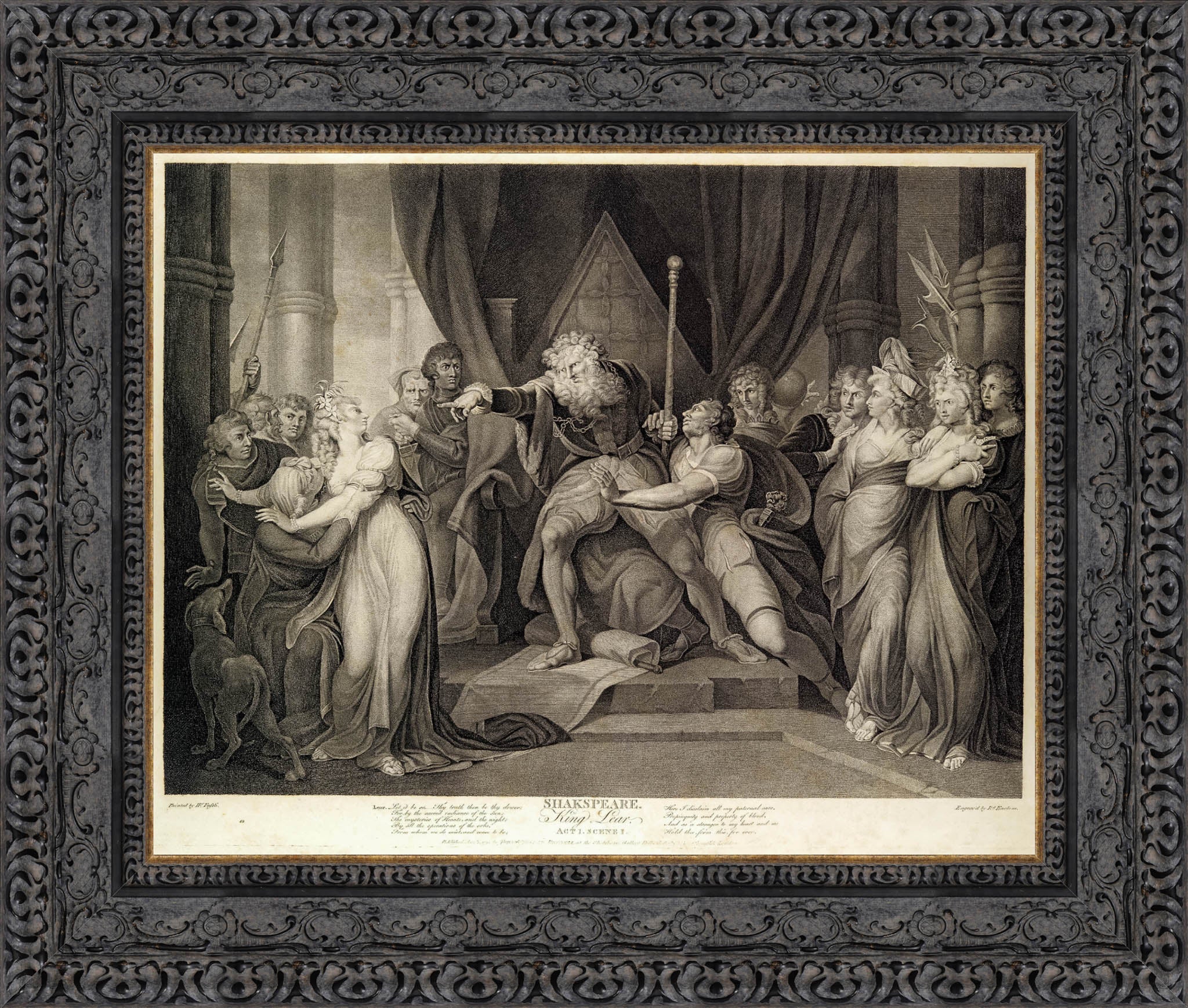 King Lear Casting Out His Daughter Cordelia by Henry Fuseli — Framed Giclee Canvas Print | Canvas Classics