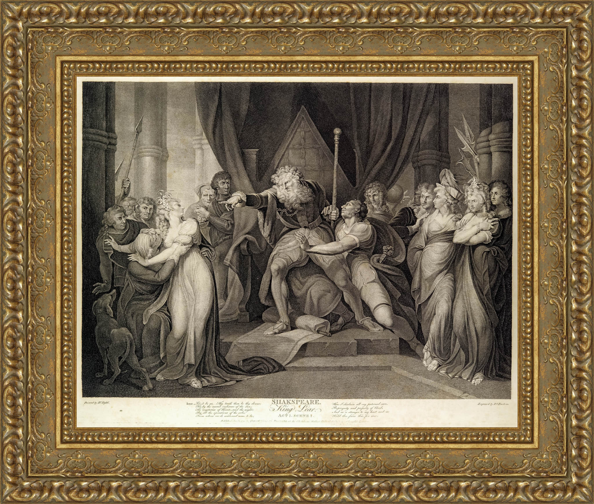 King Lear Casting Out His Daughter Cordelia by Henry Fuseli — Framed Giclee Canvas Print | Canvas Classics