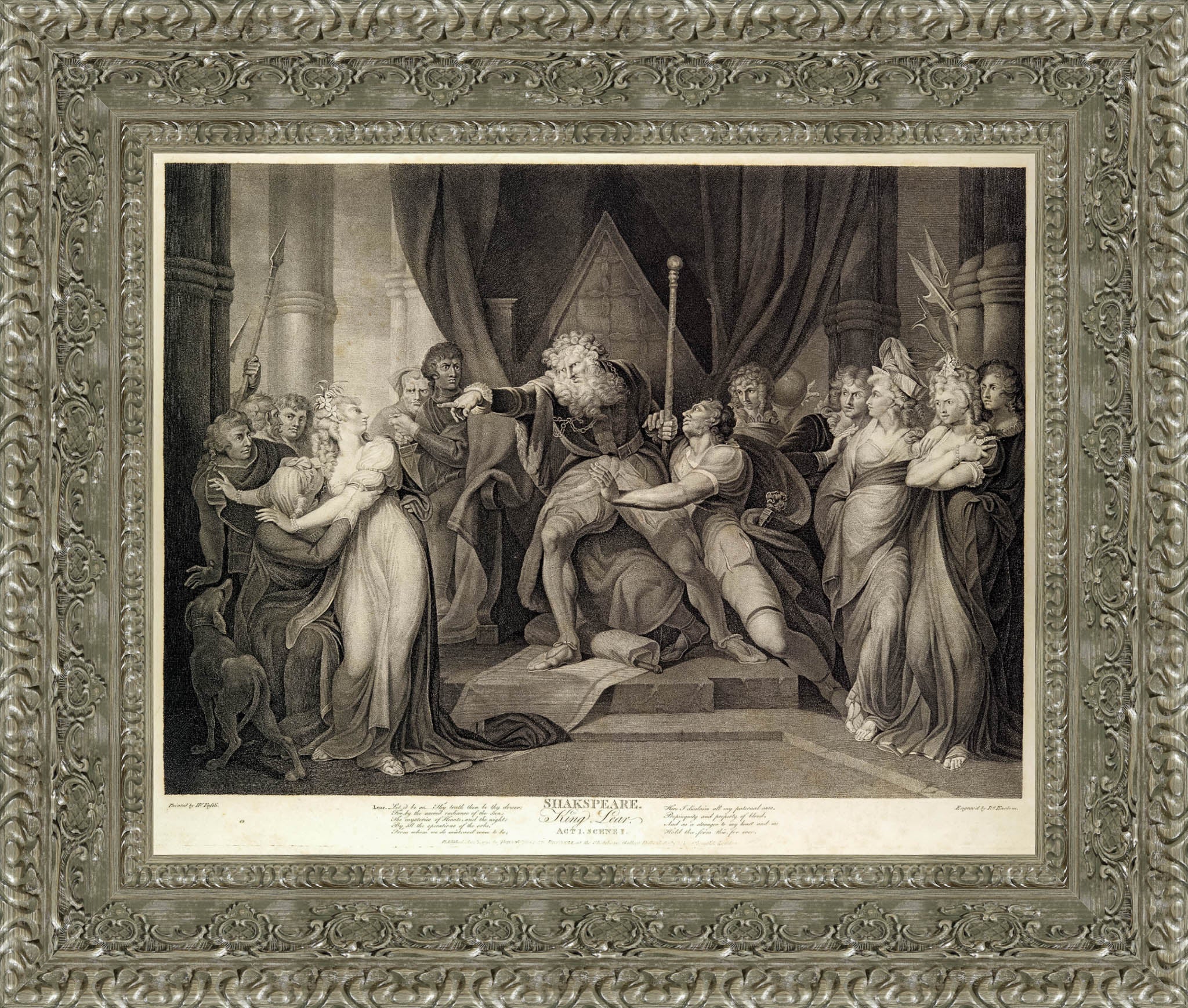 King Lear Casting Out His Daughter Cordelia by Henry Fuseli — Framed Giclee Canvas Print | Canvas Classics