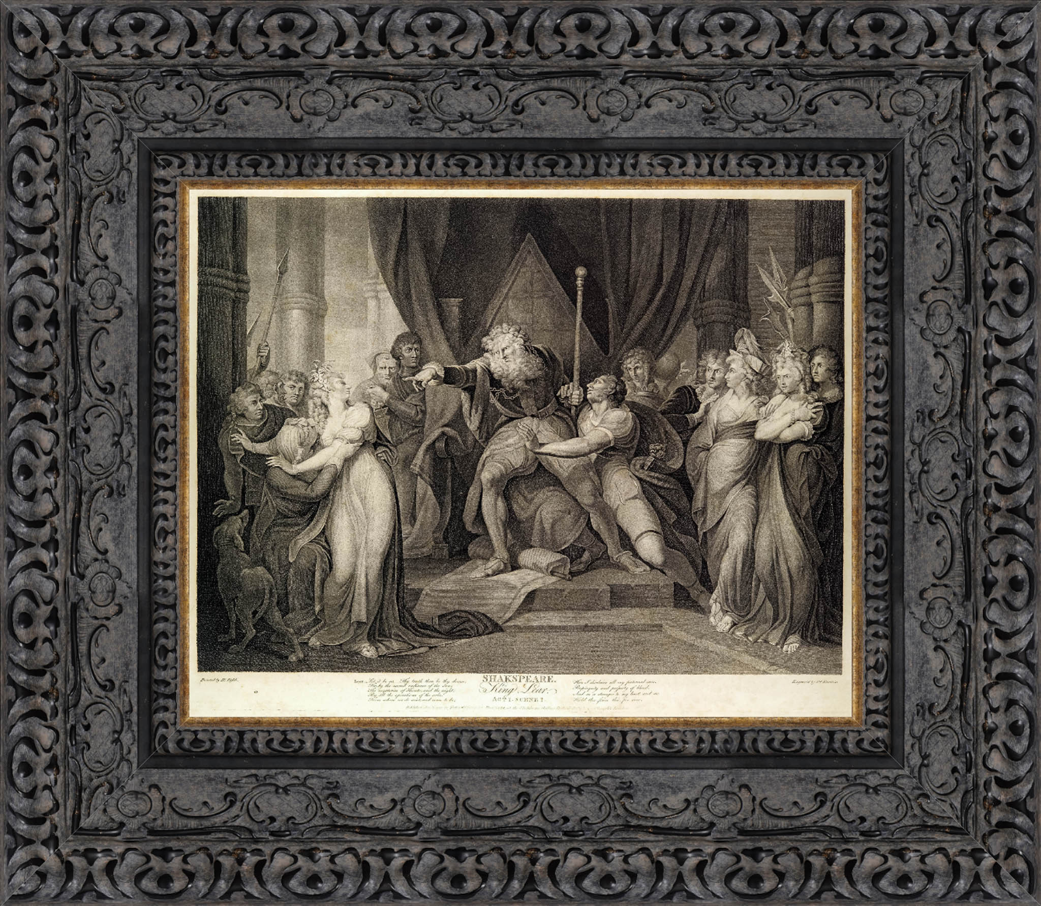 King Lear Casting Out His Daughter Cordelia by Henry Fuseli — Framed Giclee Canvas Print | Canvas Classics