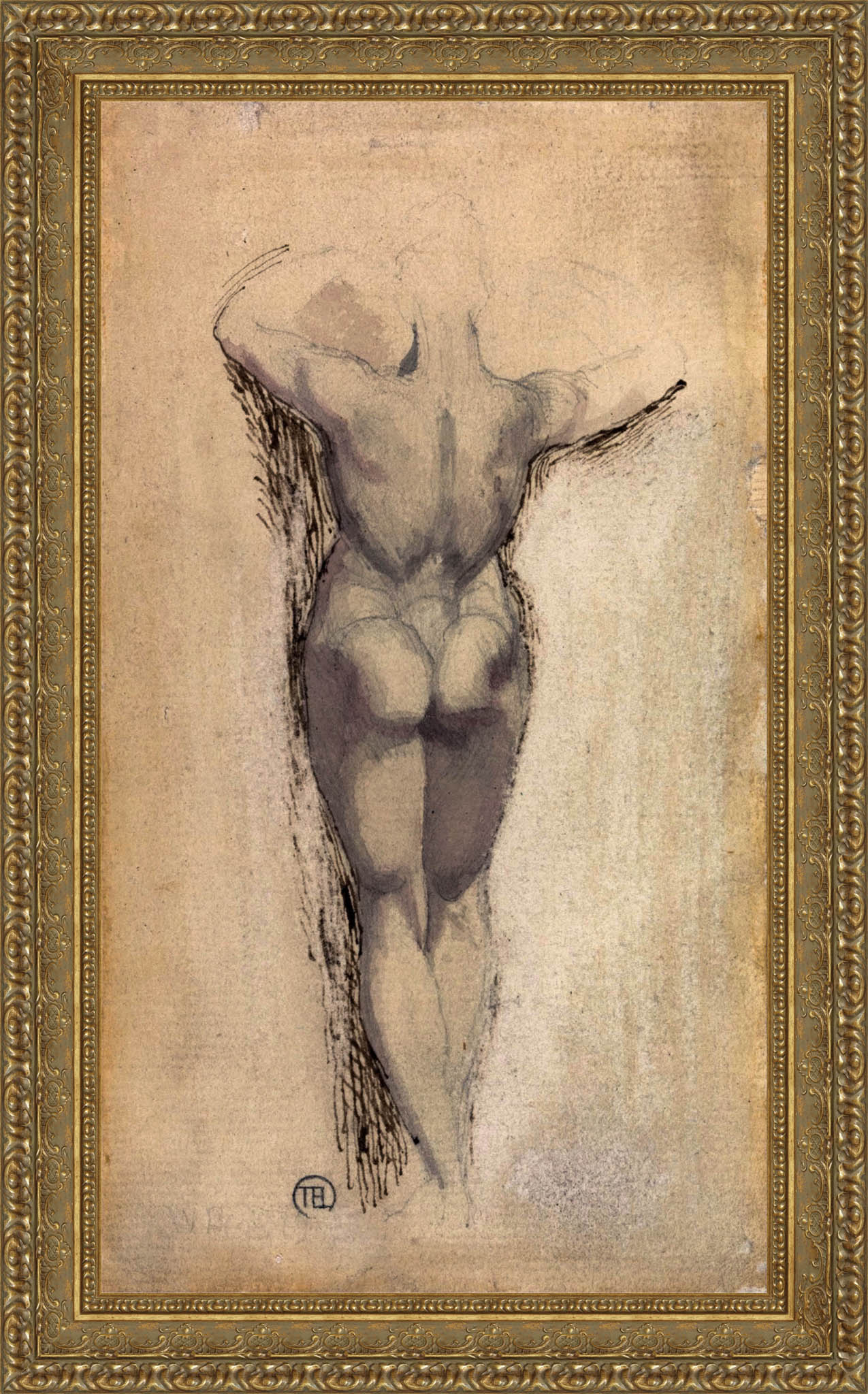 Study Of A Back Of A Female Nude Standing – Henry Fuseli, c. 1770 - 1780 - Canvas Classics