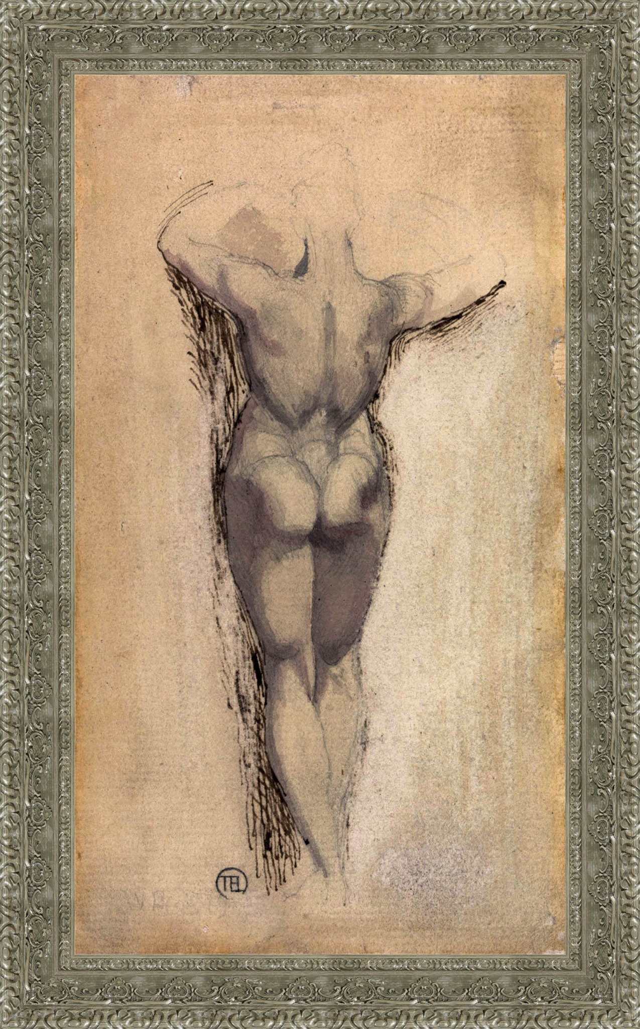 Study Of A Back Of A Female Nude Standing – Henry Fuseli, c. 1770 - 1780 - Canvas Classics