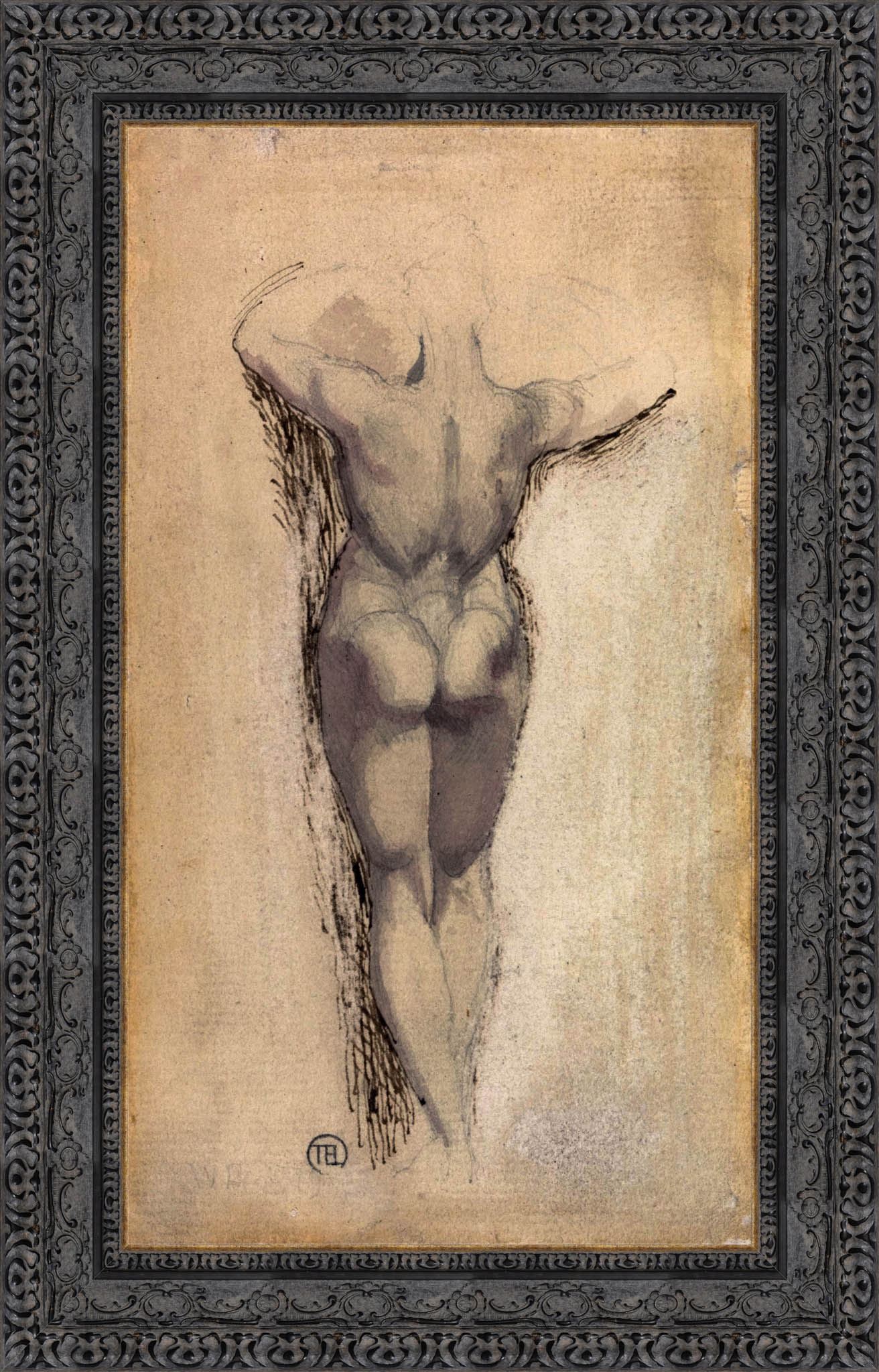 Study Of A Back Of A Female Nude Standing – Henry Fuseli, c. 1770 - 1780 - Canvas Classics