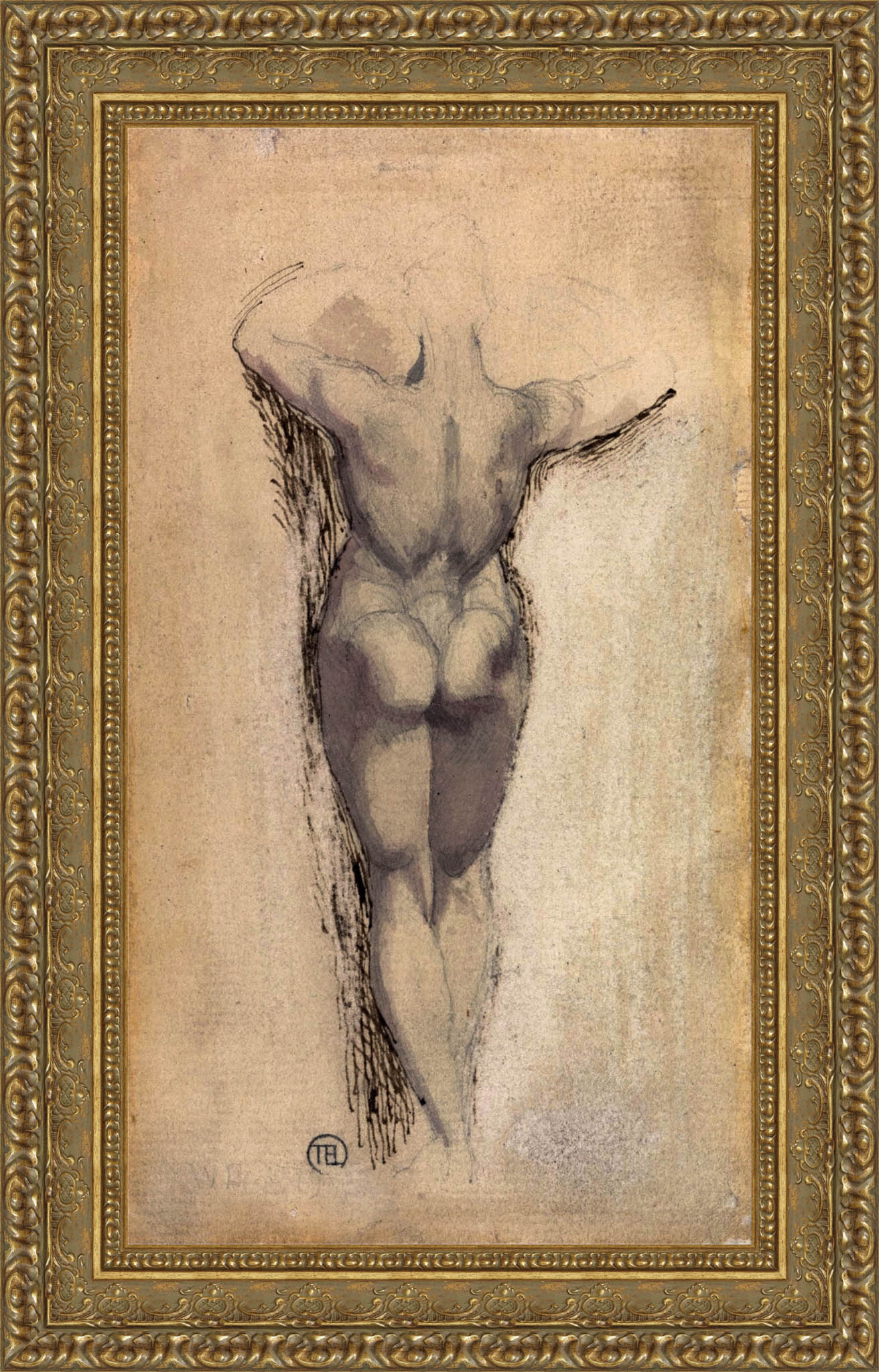 Study Of A Back Of A Female Nude Standing – Henry Fuseli, c. 1770 - 1780 - Canvas Classics