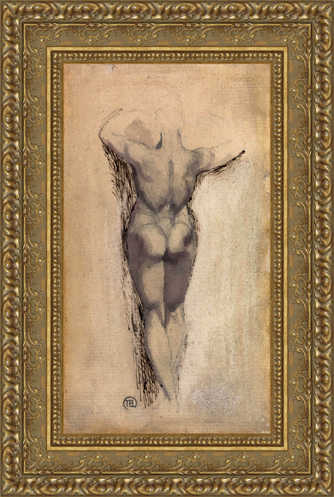 Study Of A Back Of A Female Nude Standing – Henry Fuseli, c. 1770 - 1780 - Canvas Classics