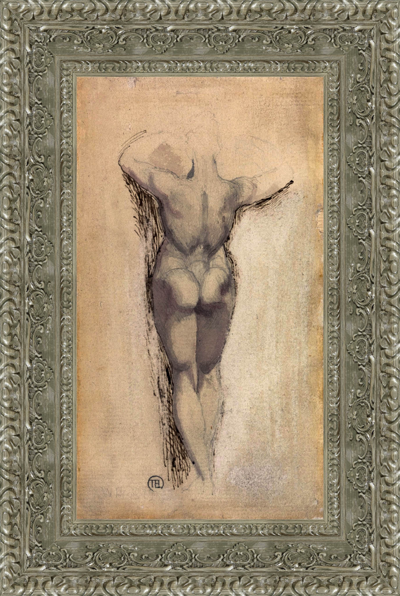 Study Of A Back Of A Female Nude Standing – Henry Fuseli, c. 1770 - 1780 - Canvas Classics