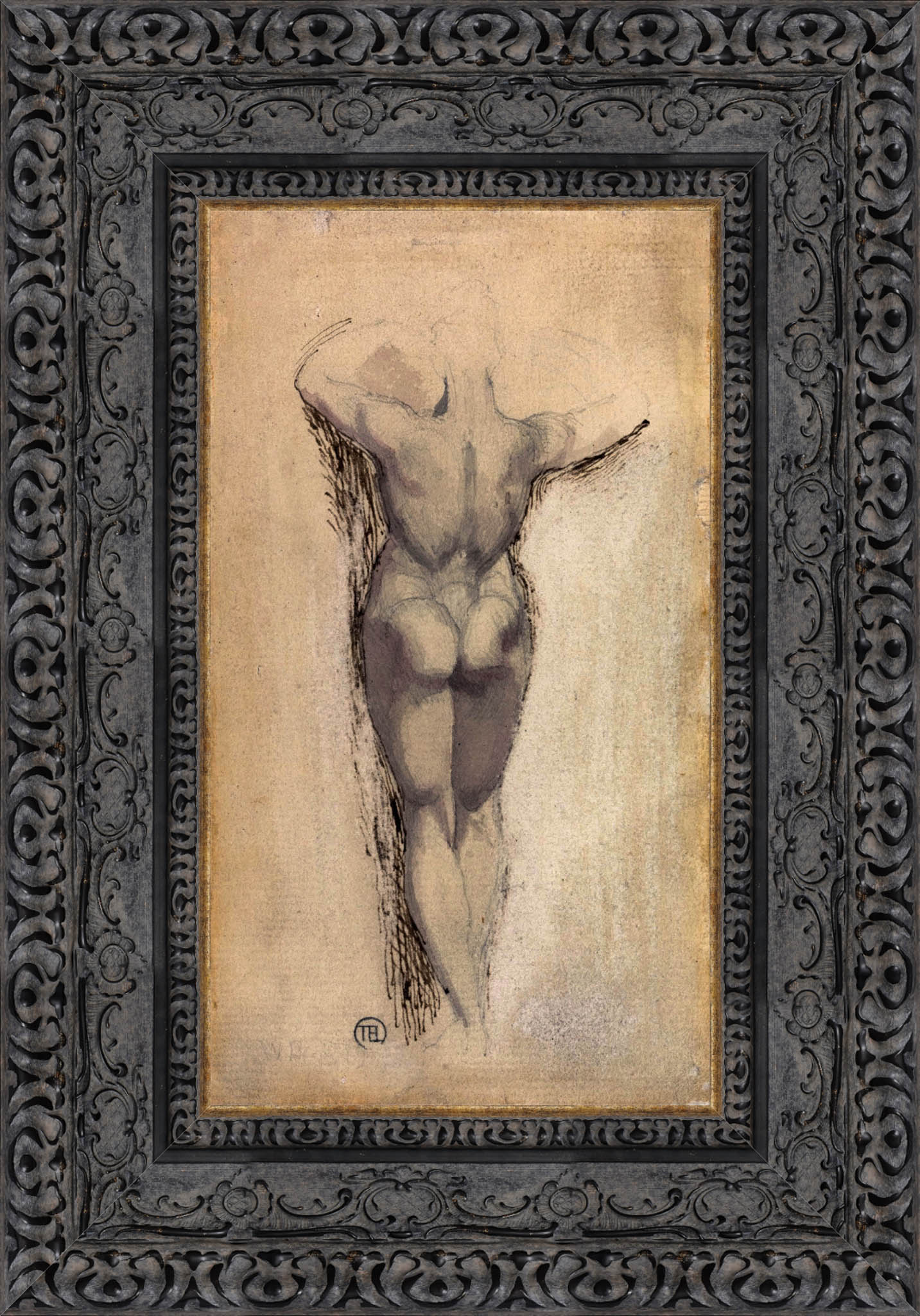 Study Of A Back Of A Female Nude Standing – Henry Fuseli, c. 1770 - 1780 - Canvas Classics