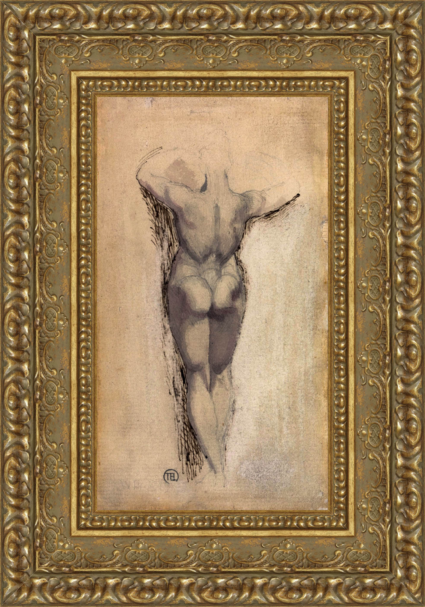 Study Of A Back Of A Female Nude Standing – Henry Fuseli, c. 1770 - 1780 - Canvas Classics