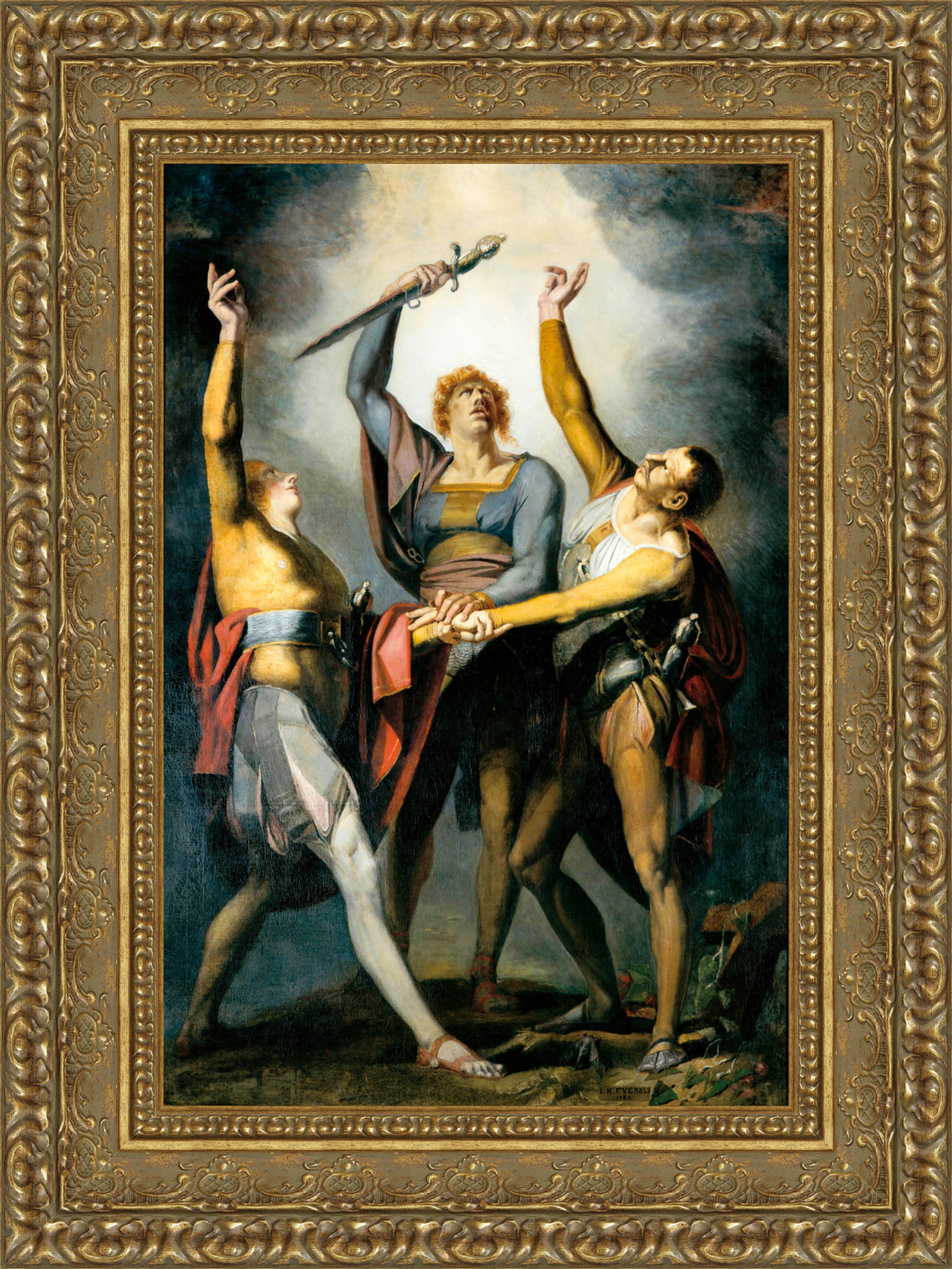 The Oath on the Rutli by Henry Fuseli — Framed Giclee Canvas Print | Canvas Classics
