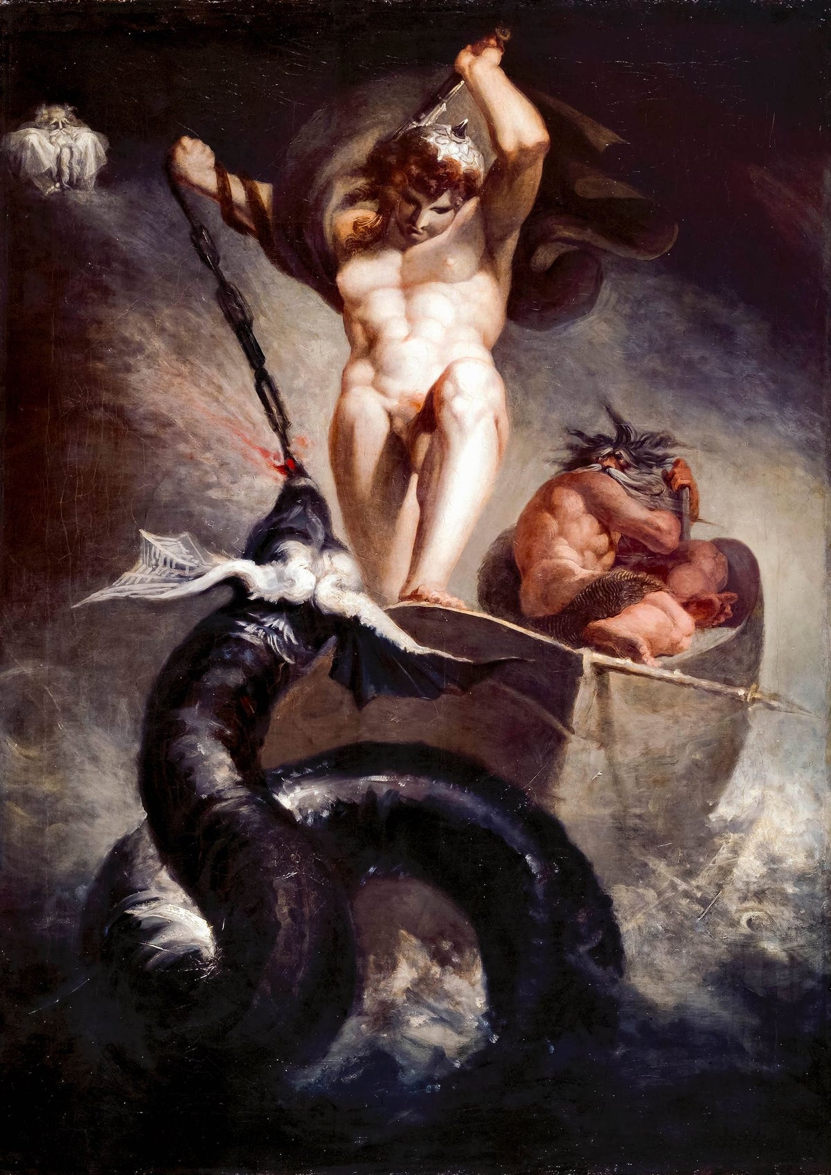 Thor Battering The Midgard Serpent – Henry Fuseli, 1790, framed