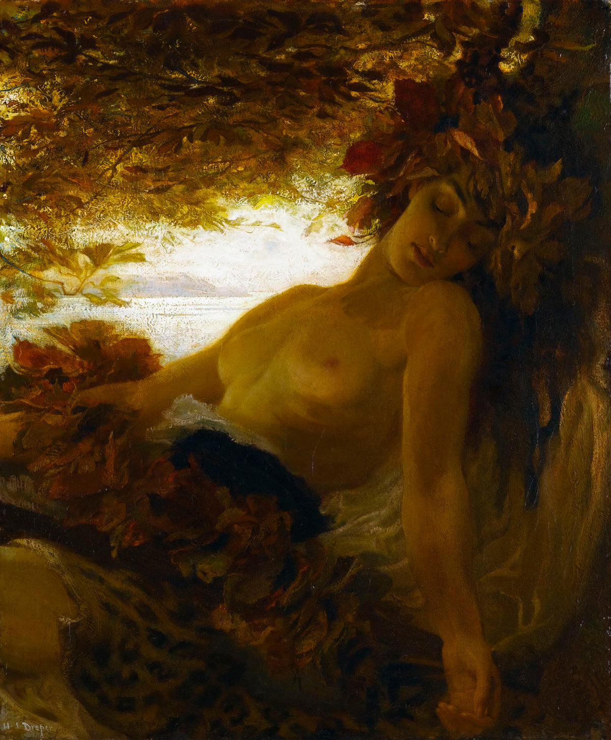 Autumn – Herbert James Draper, c. 1900, framed