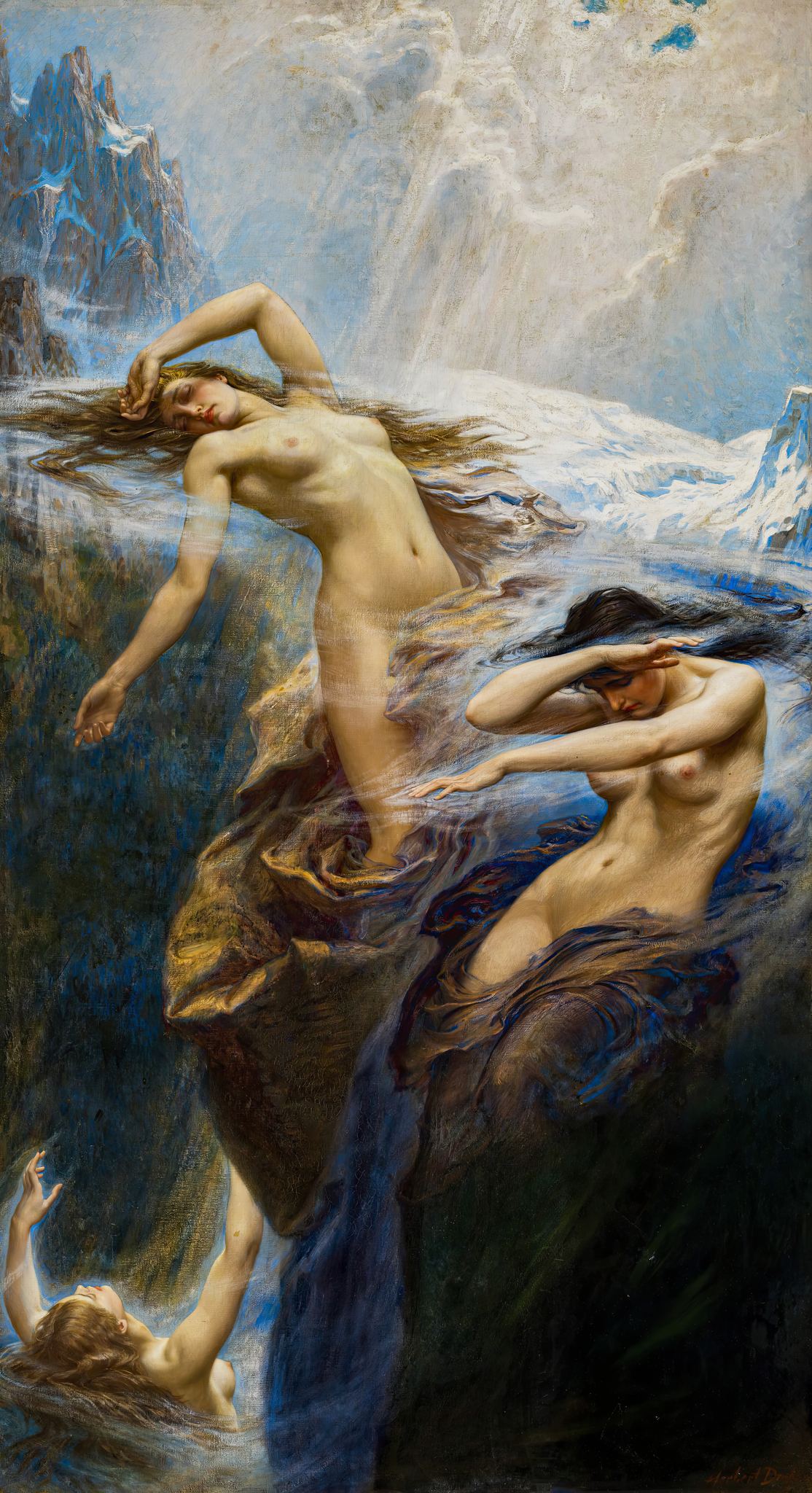 The Mountain Mists – Herbert James Draper, 1912, framed