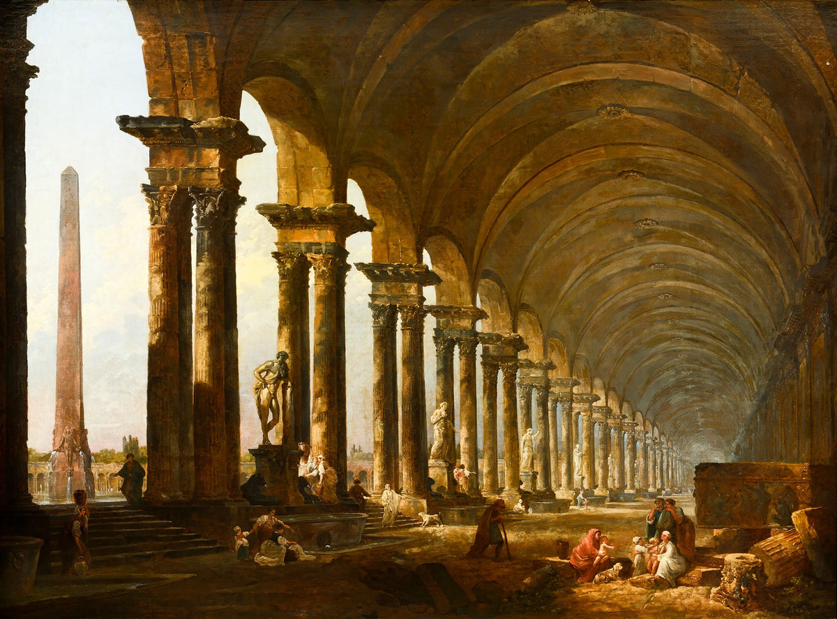 Colonnade – Hubert Robert, c. 1780, framed