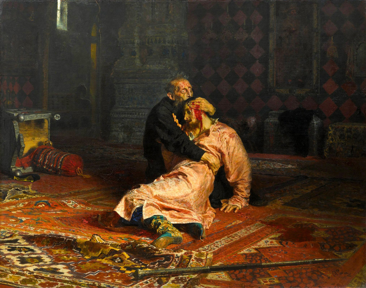 Ivan the Terrible and His Son Ivan – Ilya Repin, 1885, framed
