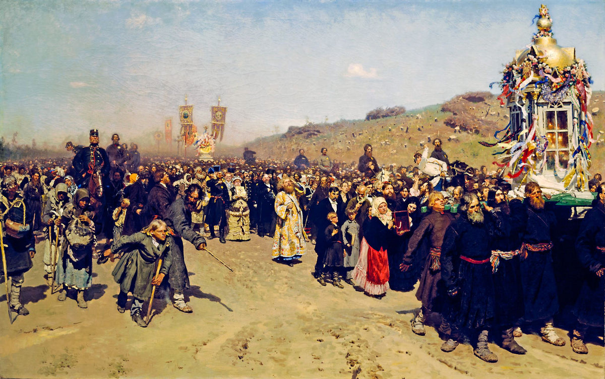 Religious Procession in Kursk Gubernia – Ilya Repin, 1883, framed