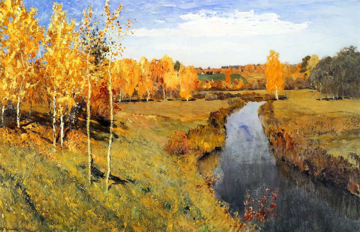 Golden Autumn – Isaac Levitan, 1895, framed