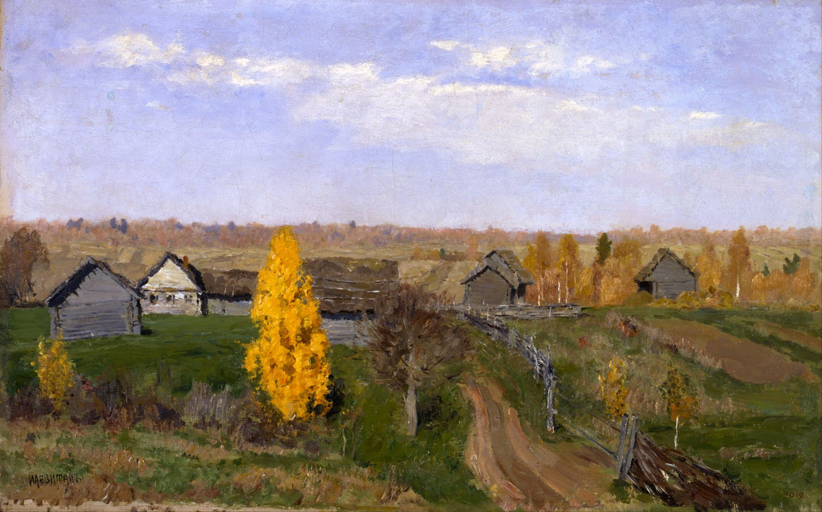 Golden Autumn in Slobodka – Isaac Levitan, 1893, framed