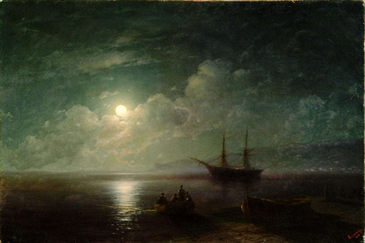Moonlit Sea – Ivan Aivazovsky, 1857, framed