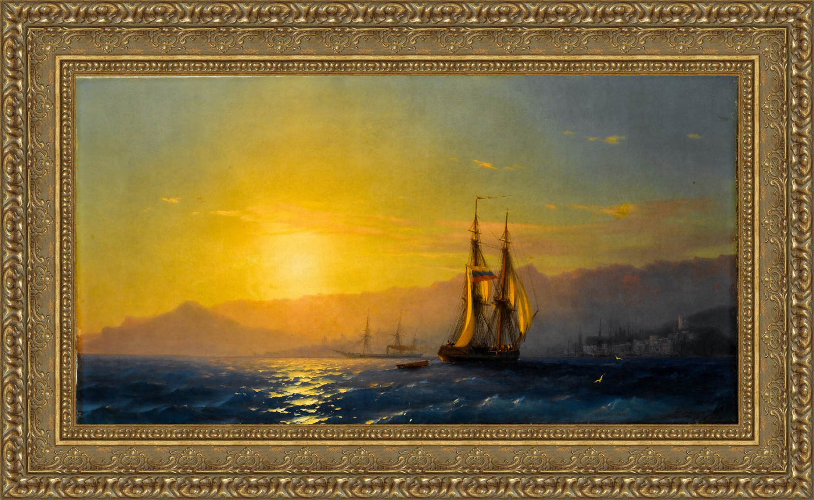 Ships at Sunset off the Crimean Coast – Ivan Aivazovsky, 1877