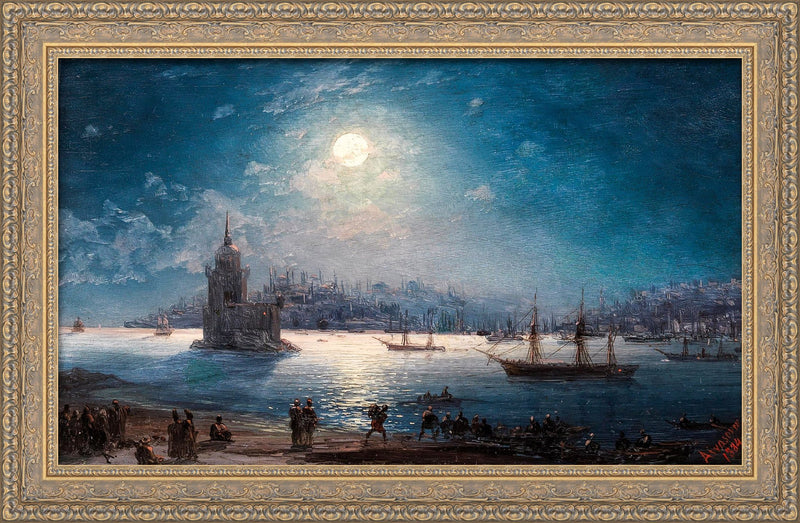 Moonlit View of the Bosphorus with the Maiden's Tower – Ivan Aivazovsky, 1874