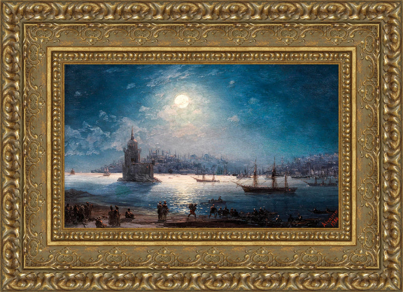 Moonlit View of the Bosphorus with the Maiden's Tower – Ivan Aivazovsky, 1874