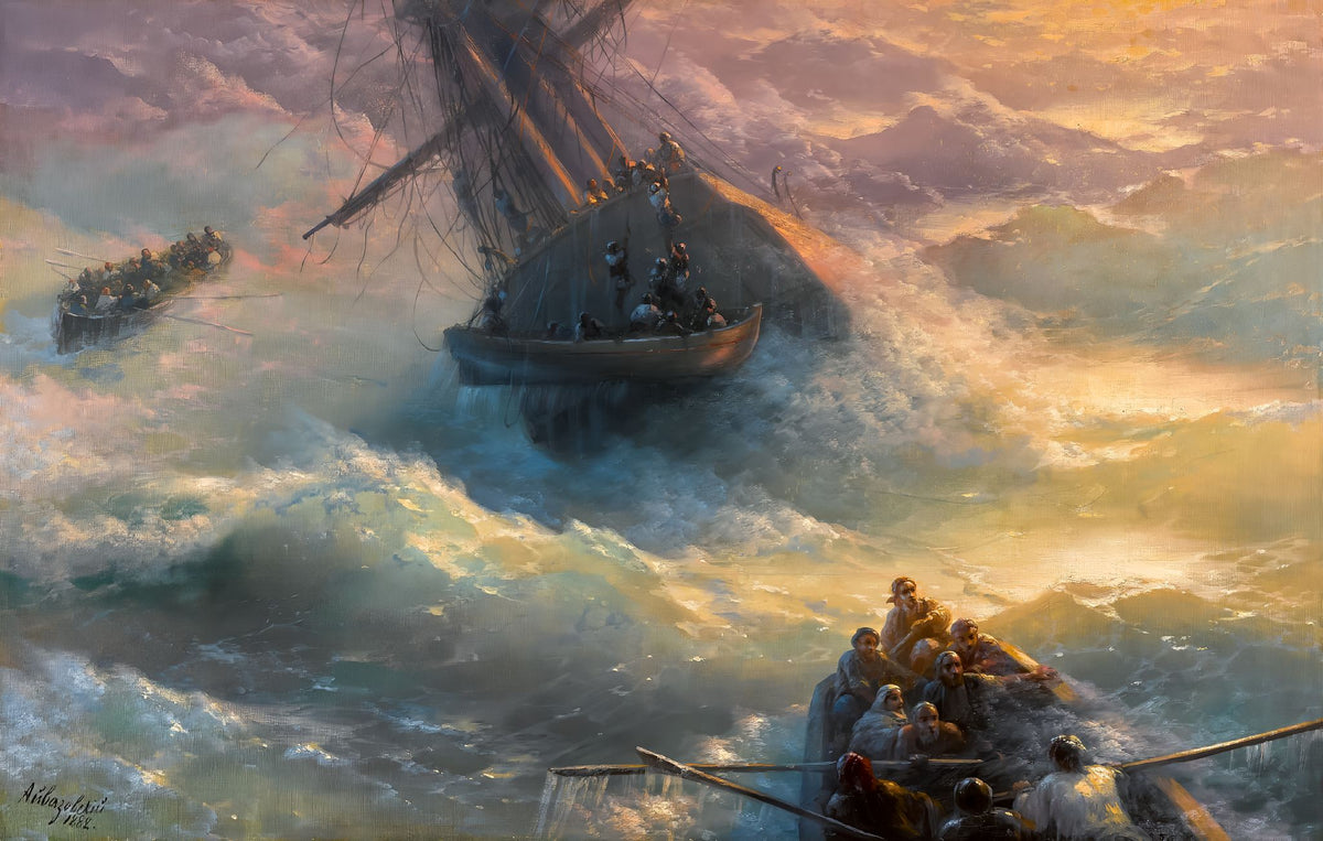 Abandoning Ship – Ivan Aivazovsky, 1897, framed