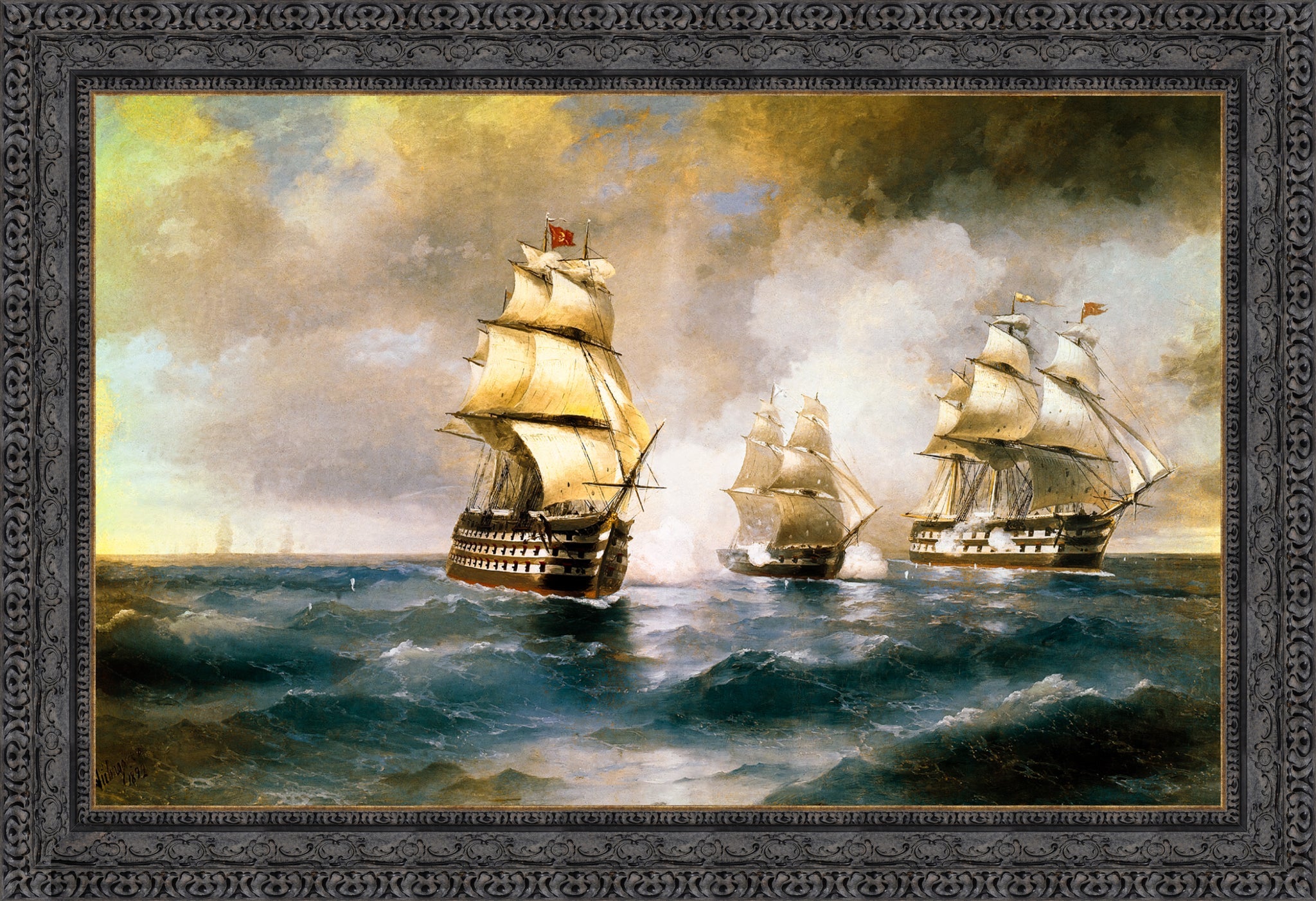 Brig Mercury Attacked by Two Turkish Ships