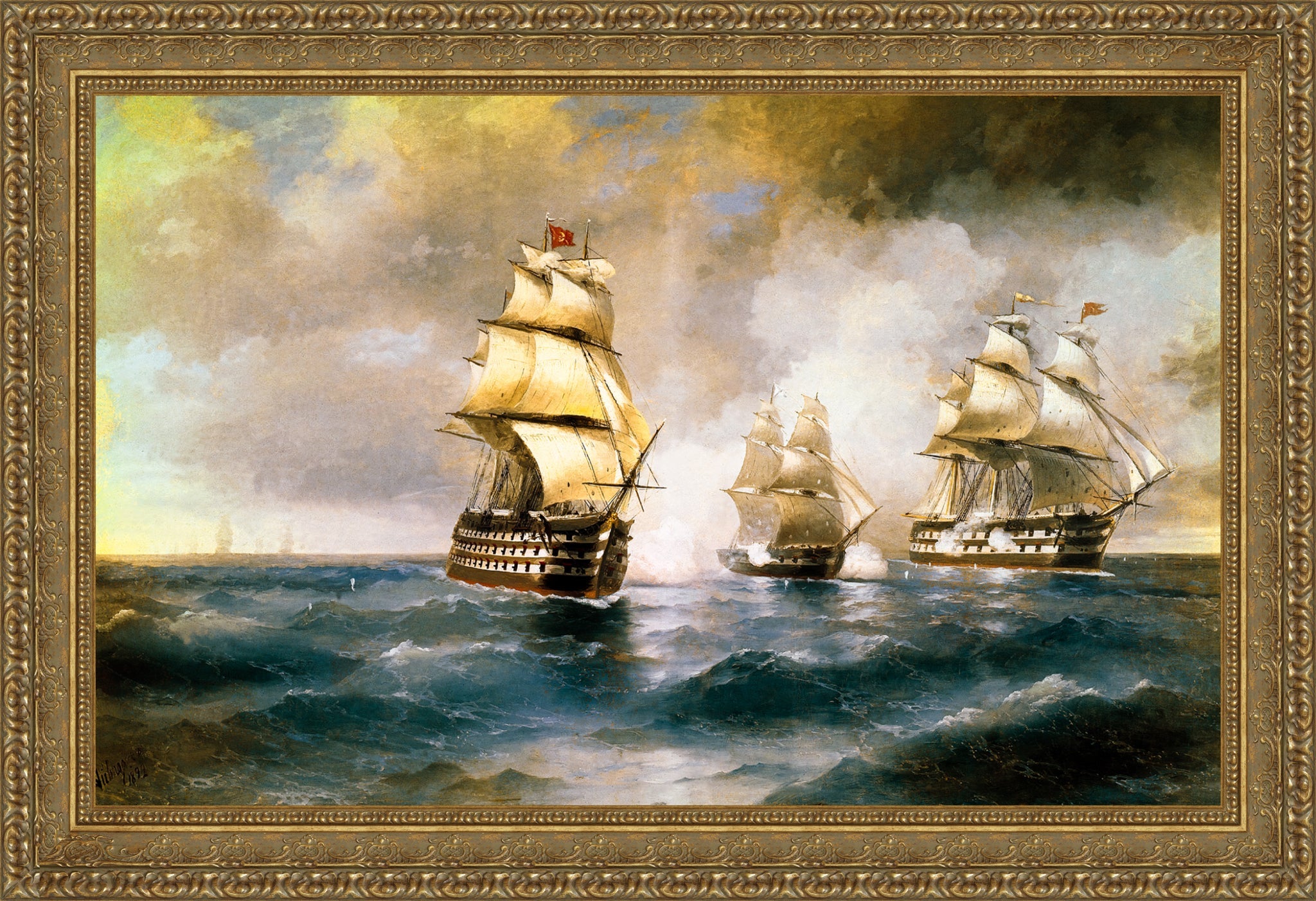 Brig Mercury Attacked by Two Turkish Ships