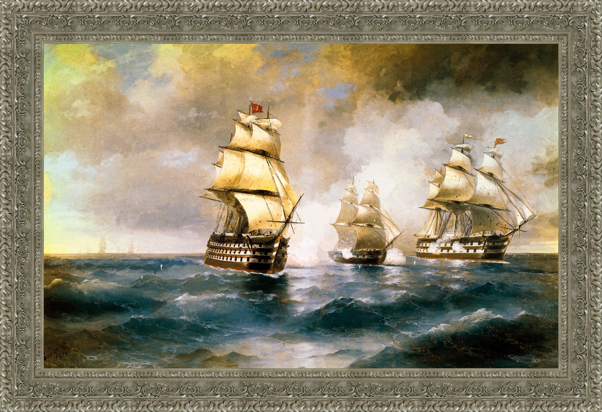 Brig Mercury Attacked by Two Turkish Ships