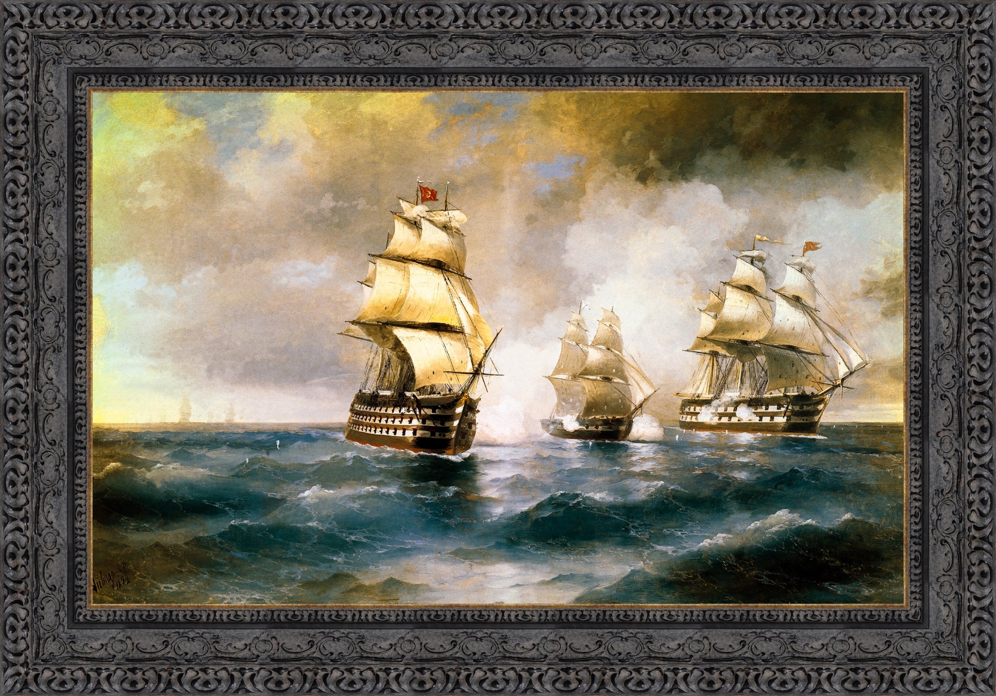 Brig Mercury Attacked by Two Turkish Ships