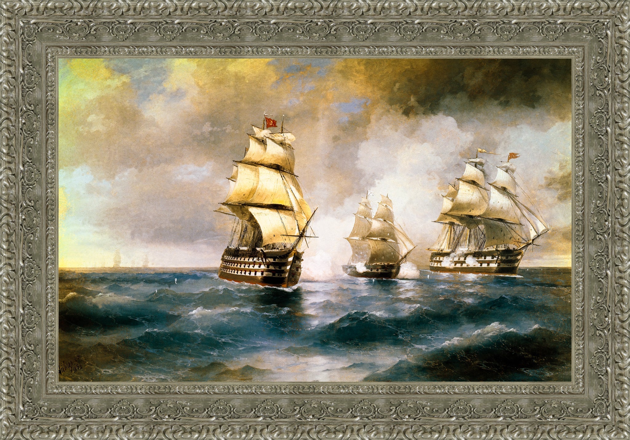 Brig Mercury Attacked by Two Turkish Ships
