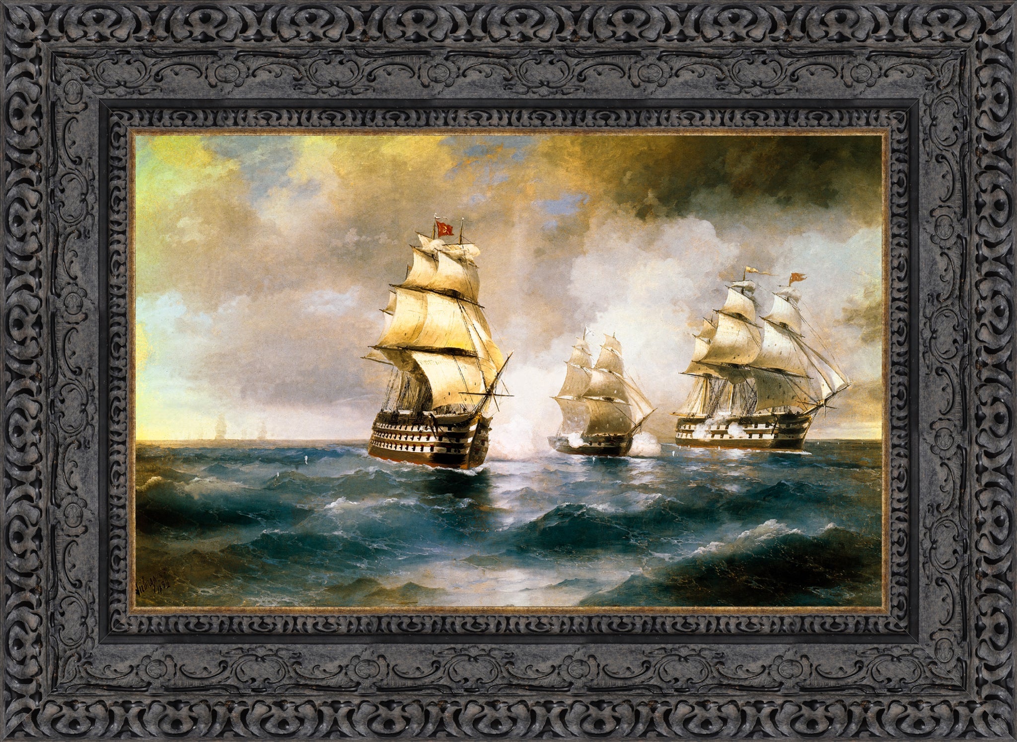 Brig Mercury Attacked by Two Turkish Ships