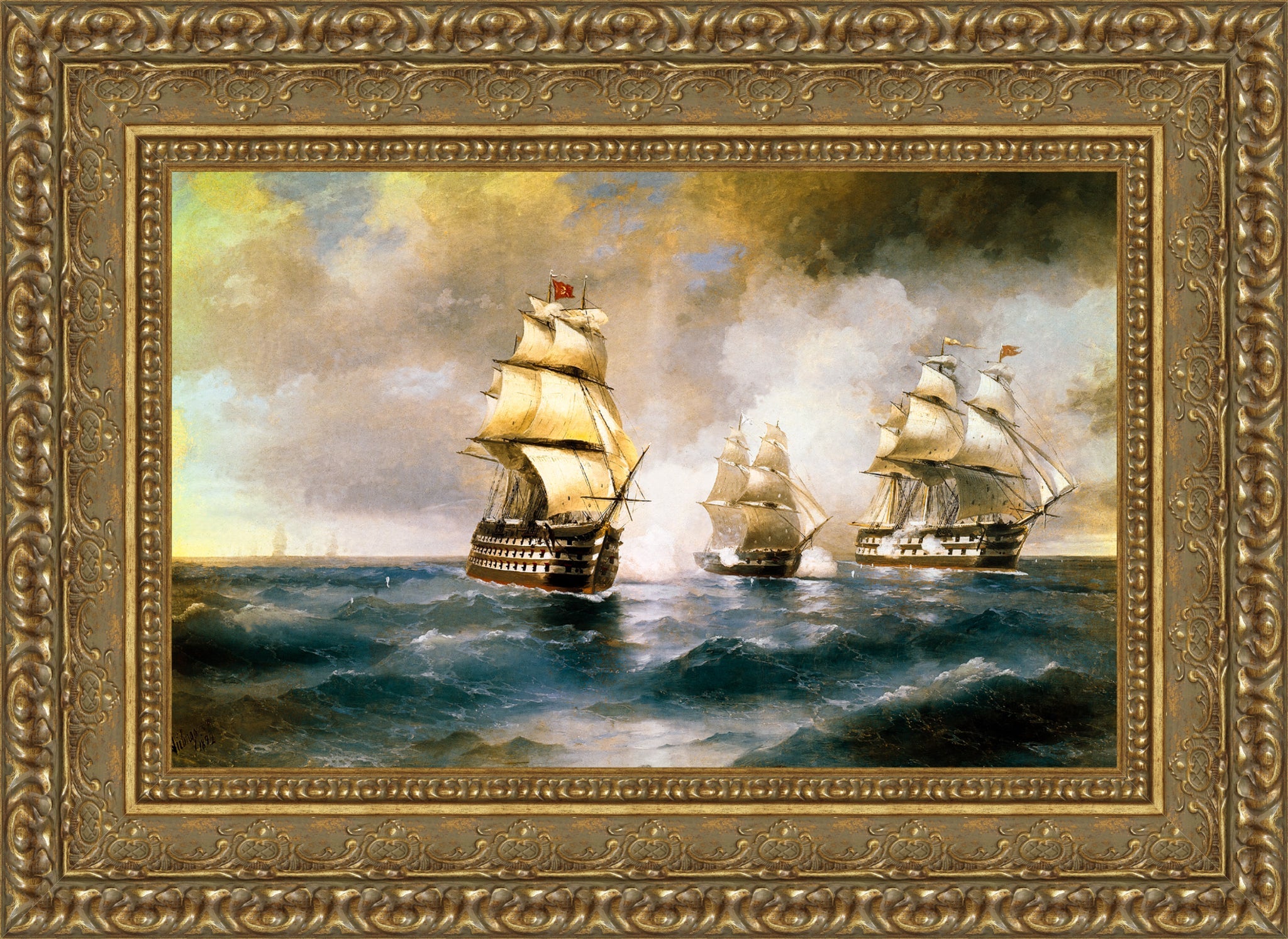 Brig Mercury Attacked by Two Turkish Ships