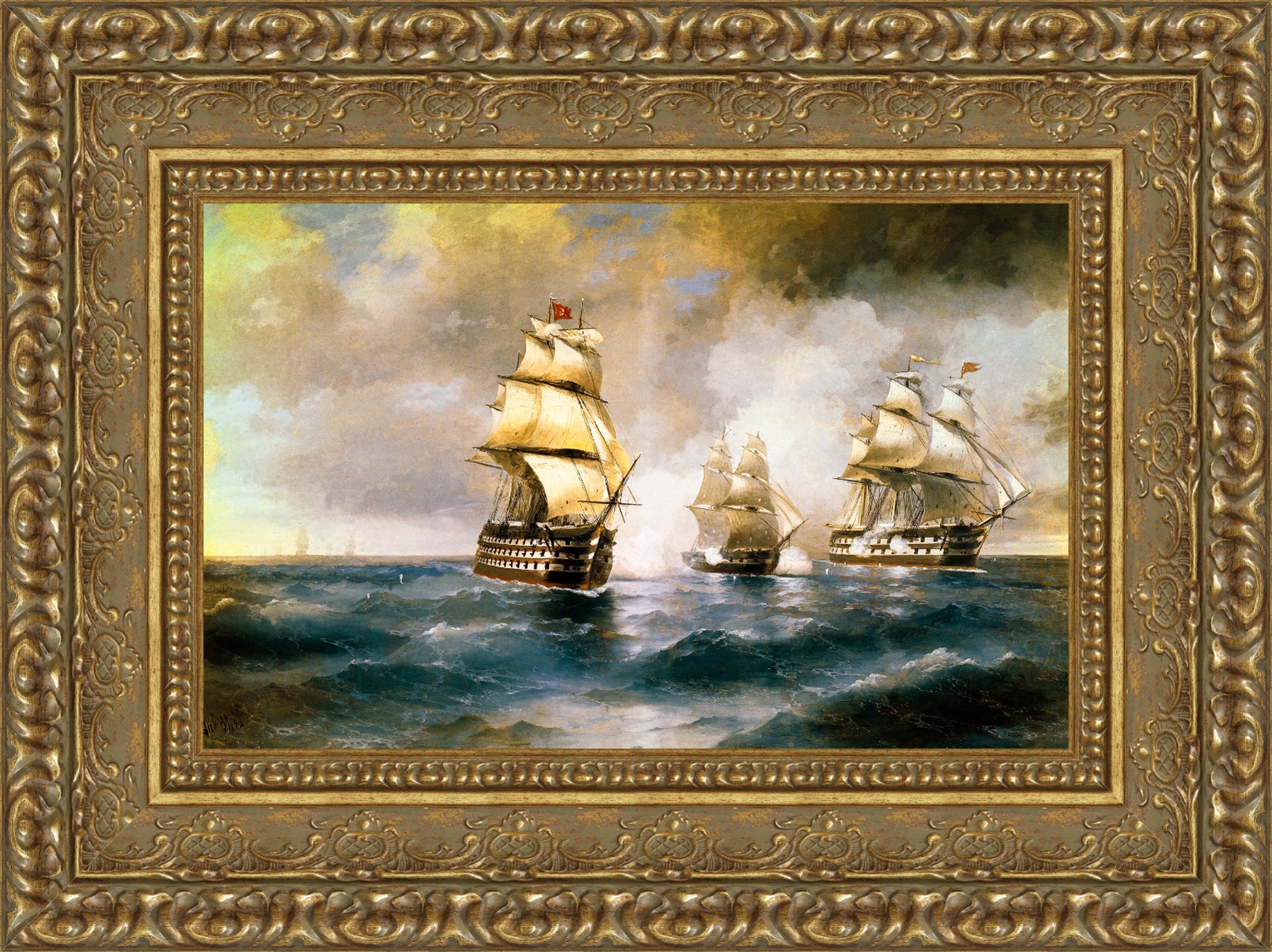 Brig Mercury Attacked by Two Turkish Ships
