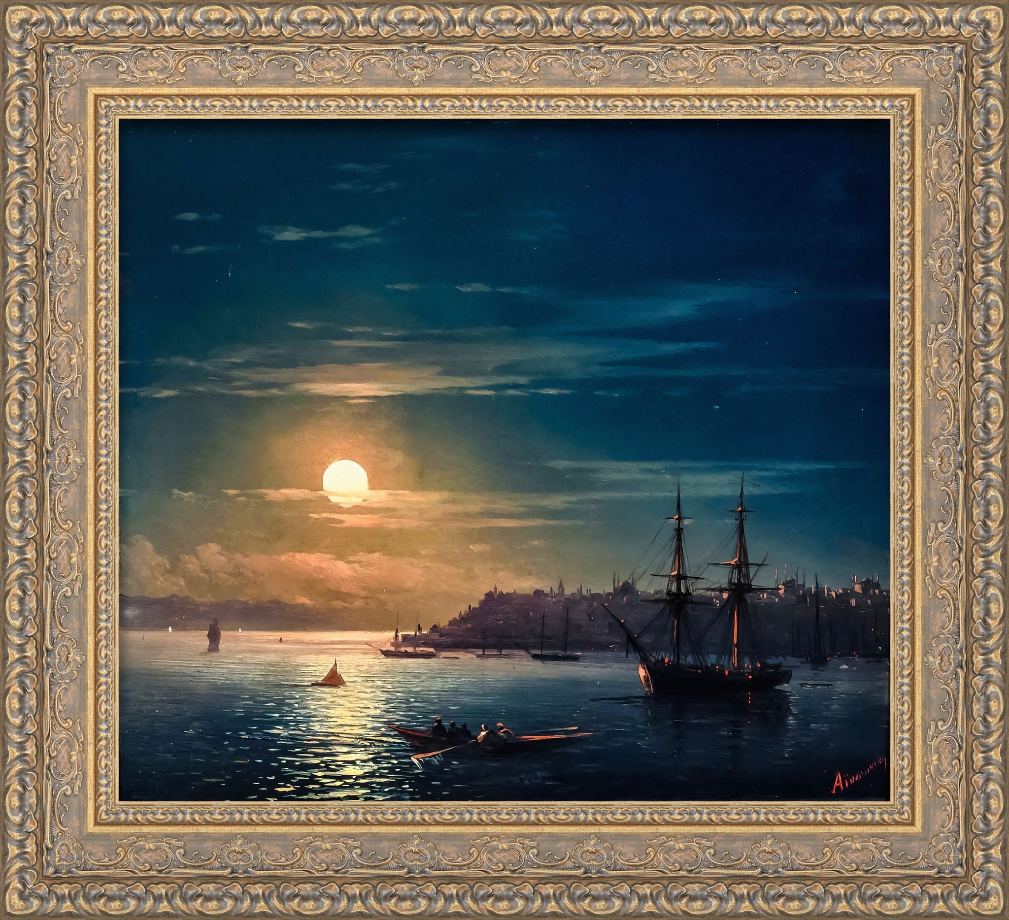 Constantinople in Moonlight – Ivan Aivazovsky, 1889 — Canvas Classics