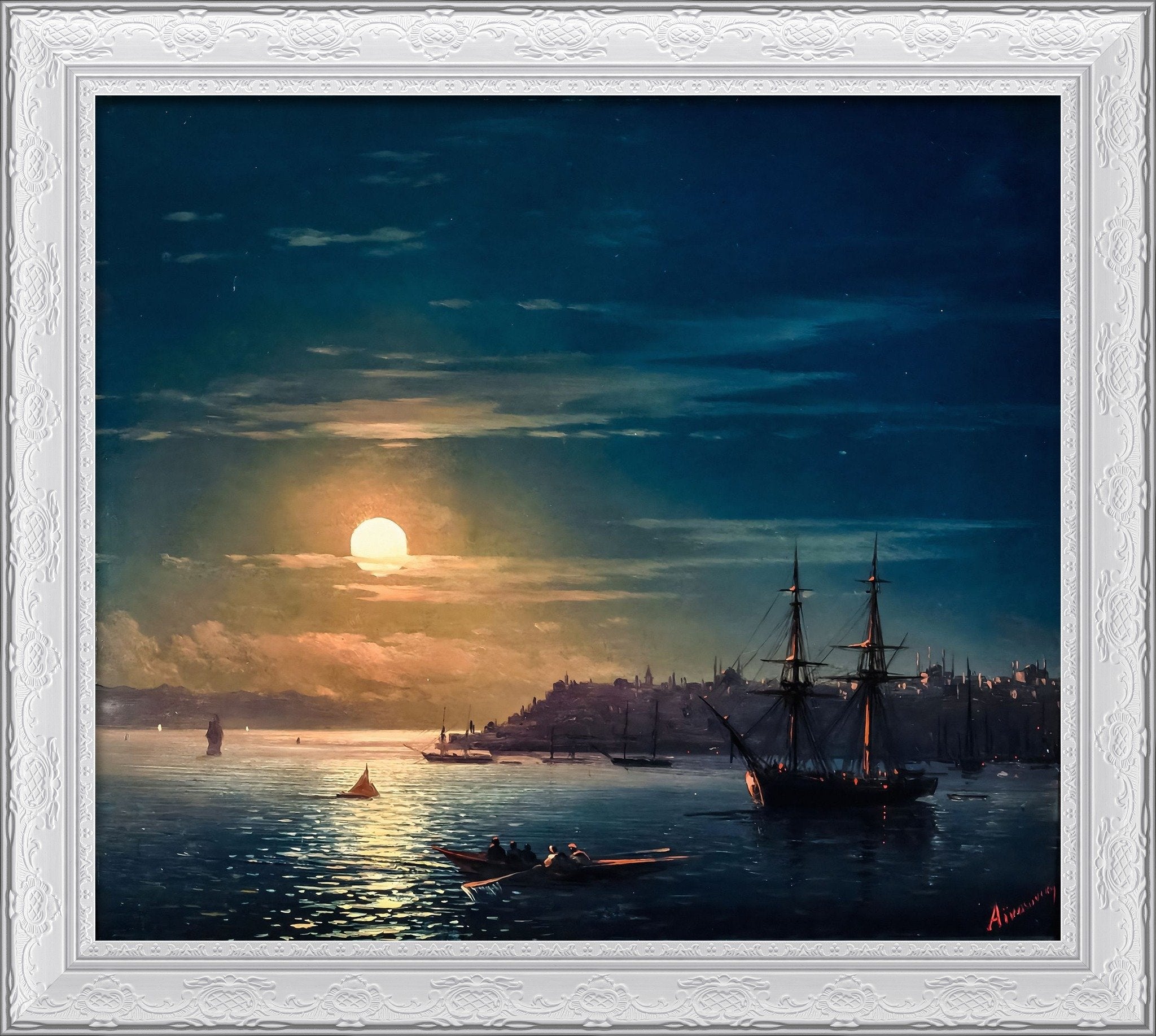 Constantinople in Moonlight – Ivan Aivazovsky, 1889 — Canvas Classics