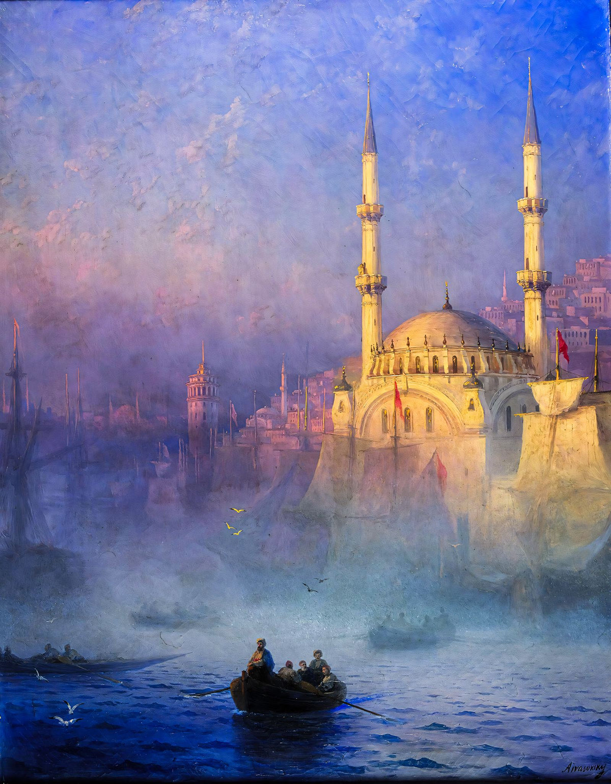 View of Tophane Mosque, Constantinople – Ivan Aivazovsky, 1891, framed