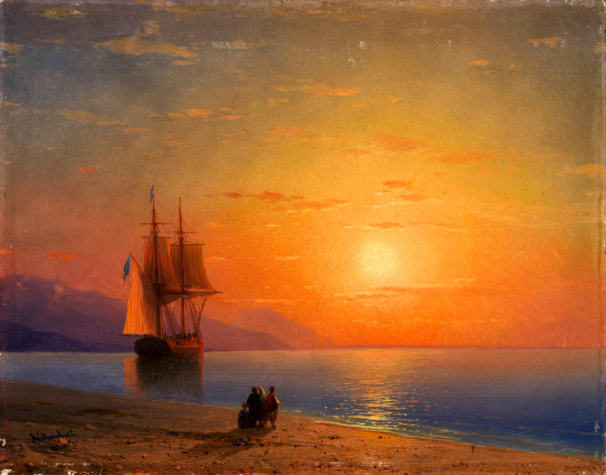 Sunset Over the Sea (Anagoria) – Ivan Aivazovsky, 1870, framed